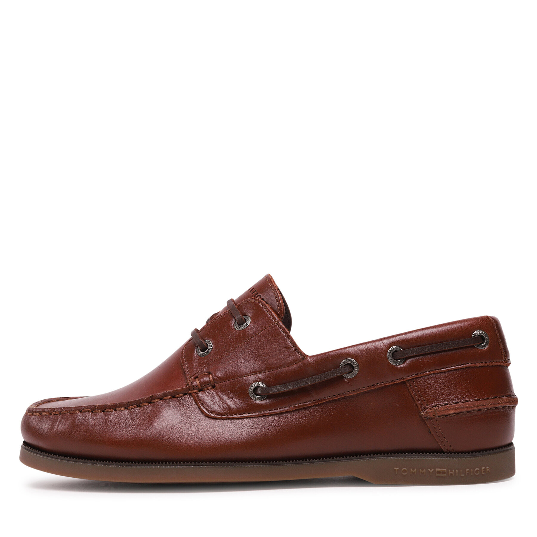 Tommy Hilfiger Mocasini Th Boat Shoe Core Leather FM0FM04506 Maro - Pled.ro