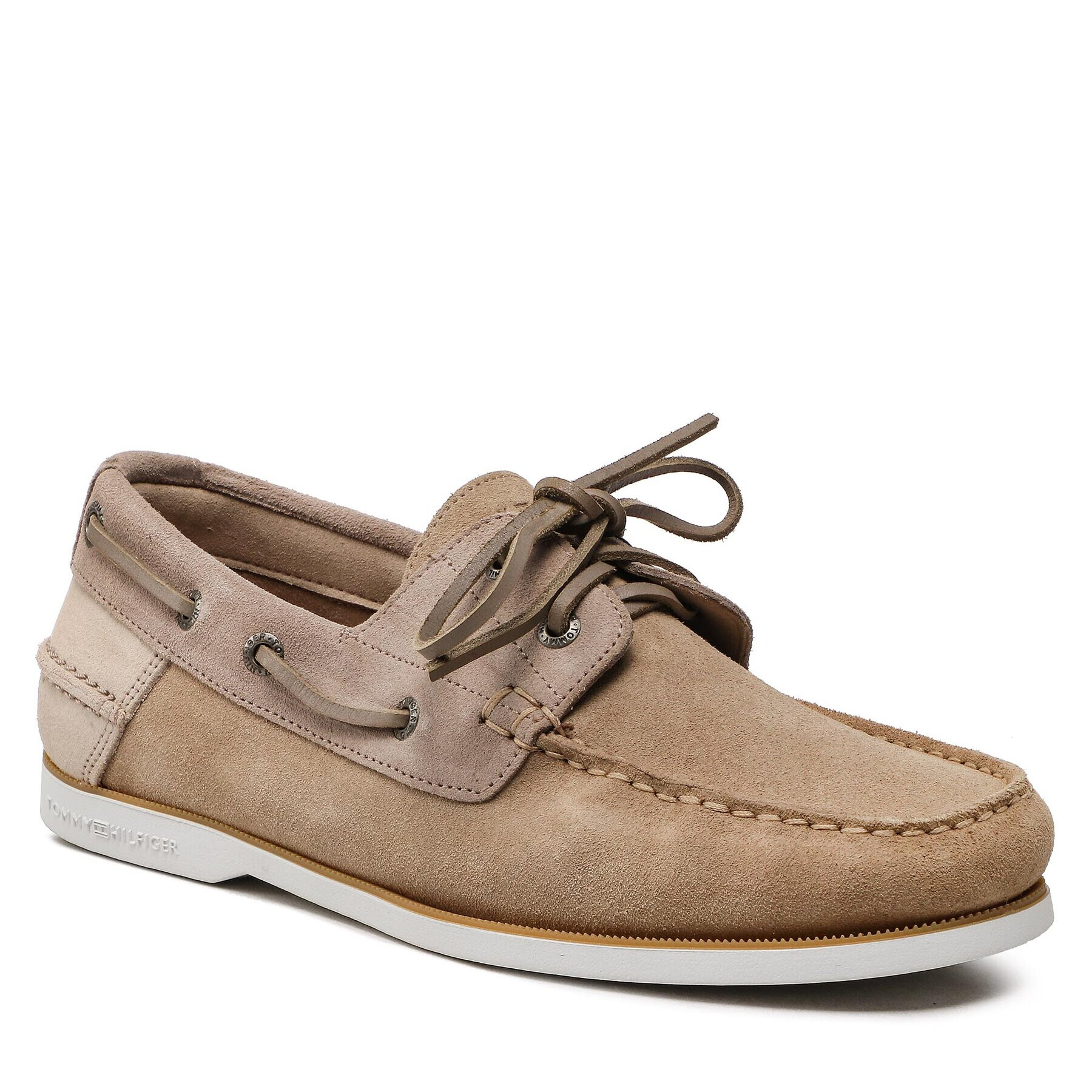 Tommy Hilfiger Mocasini Th Boat Shoe Core Suede FM0FM04505 Bej - Pled.ro