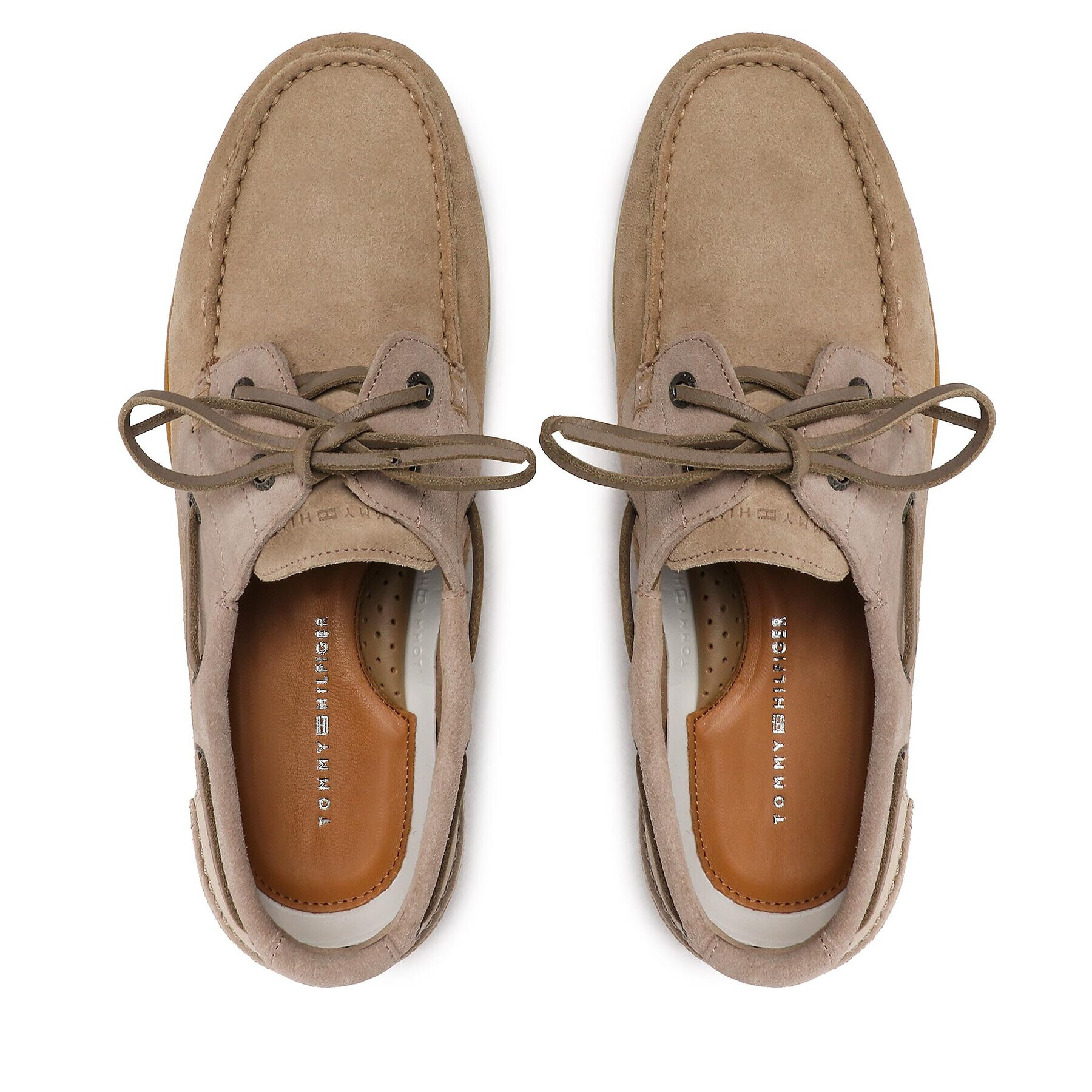 Tommy Hilfiger Mocasini Th Boat Shoe Core Suede FM0FM04505 Bej - Pled.ro