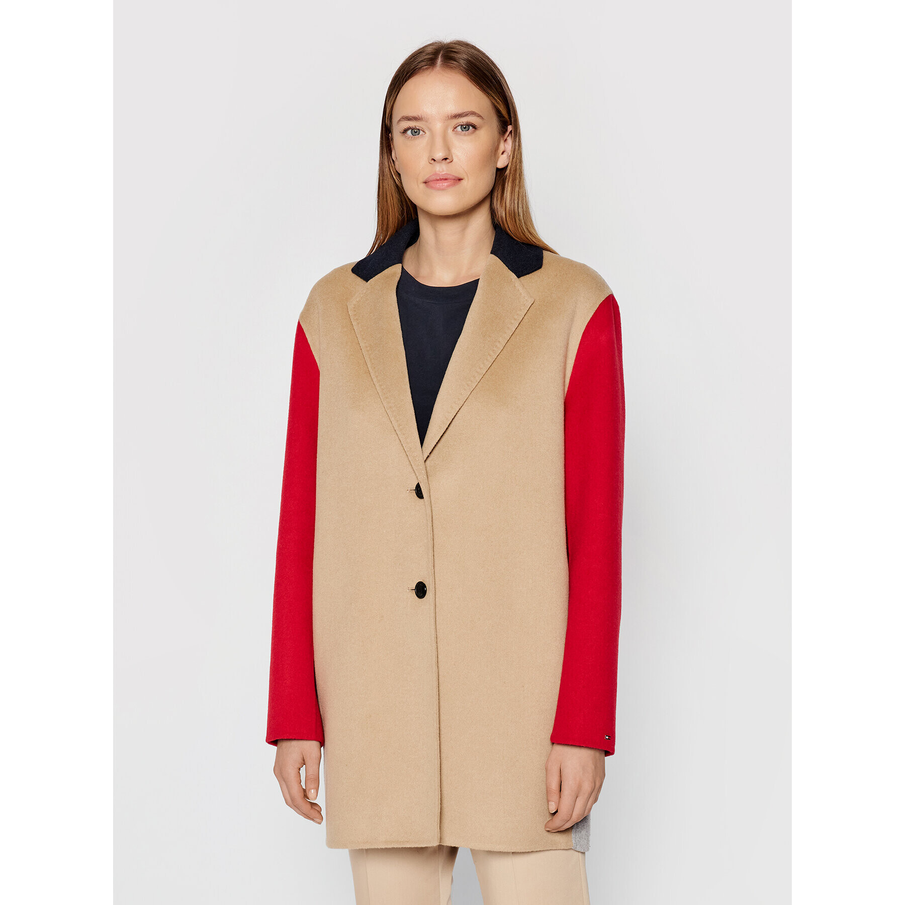 Tommy Hilfiger Palton de lână Sb Double Face WW0WW30661 Colorat Regular Fit - Pled.ro