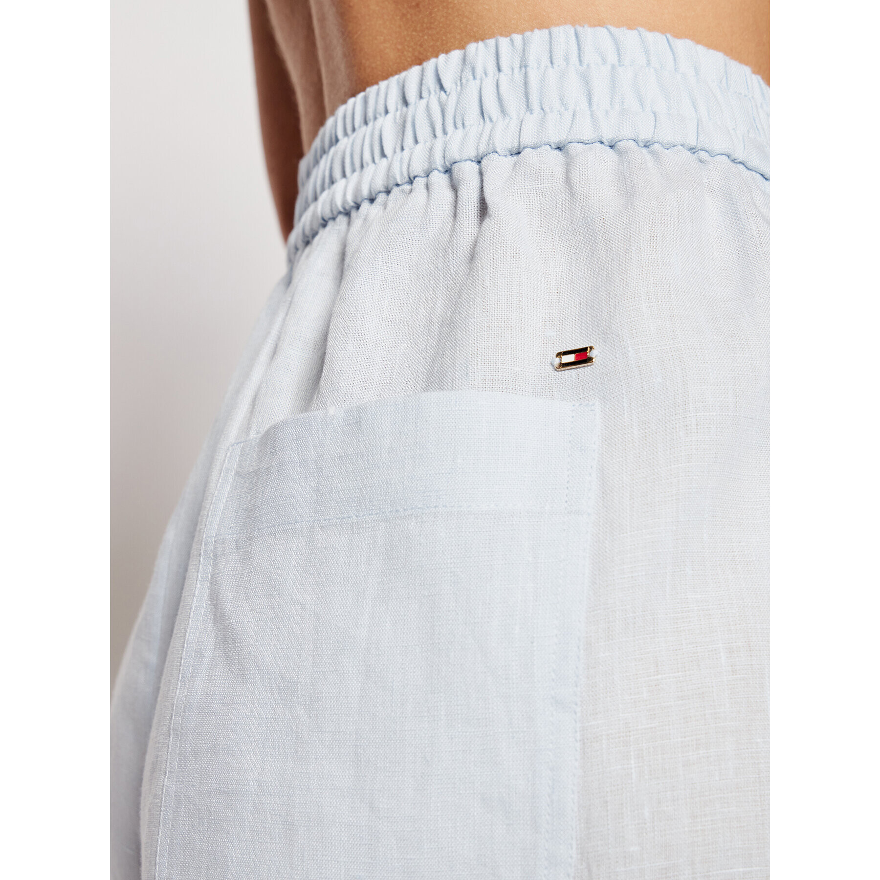 Tommy Hilfiger Pantalon scurți din material Abo Linen WW0WW32436 Albastru Regular Fit - Pled.ro