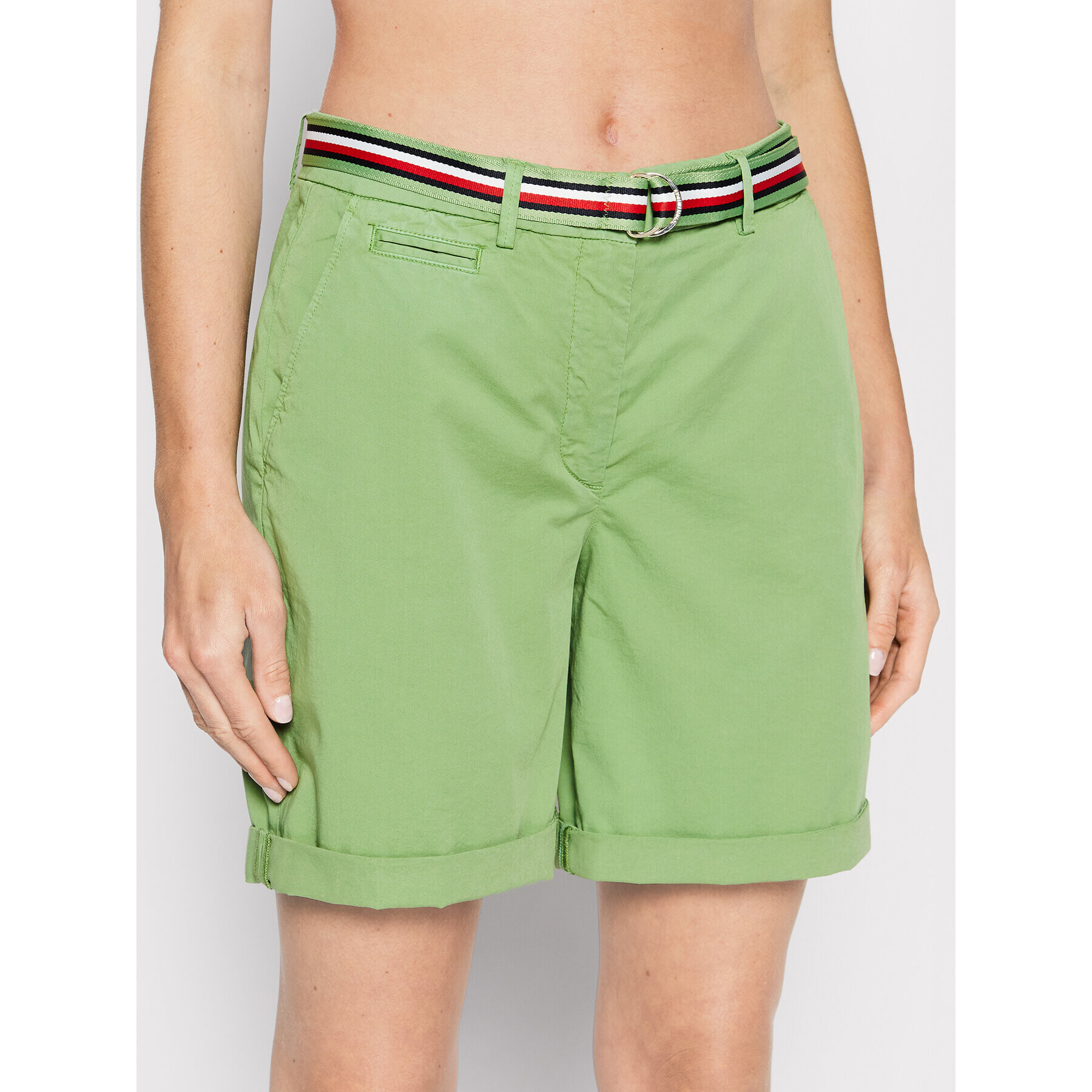 Tommy Hilfiger Pantalon scurți din material WW0WW30482 Verde Regular Fit - Pled.ro