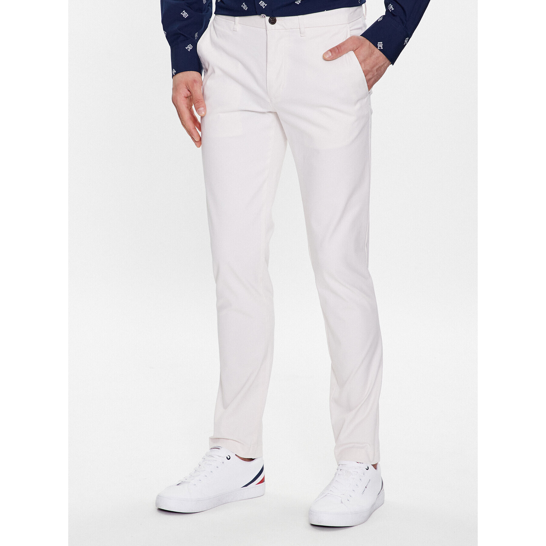 Tommy Hilfiger Pantaloni chino Bleecker MW0MW26619 Écru Slim Fit - Pled.ro