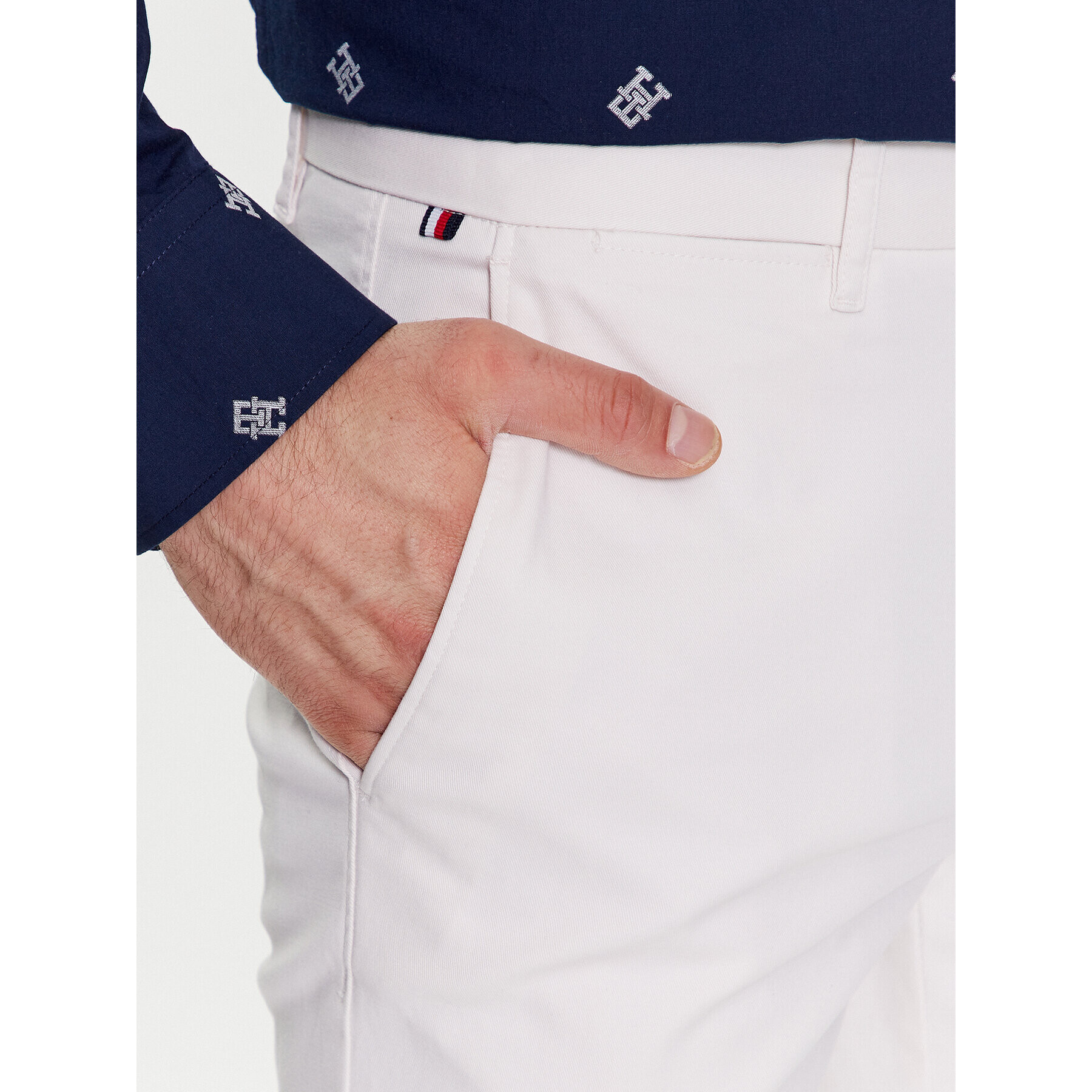 Tommy Hilfiger Pantaloni chino Bleecker MW0MW26619 Écru Slim Fit - Pled.ro