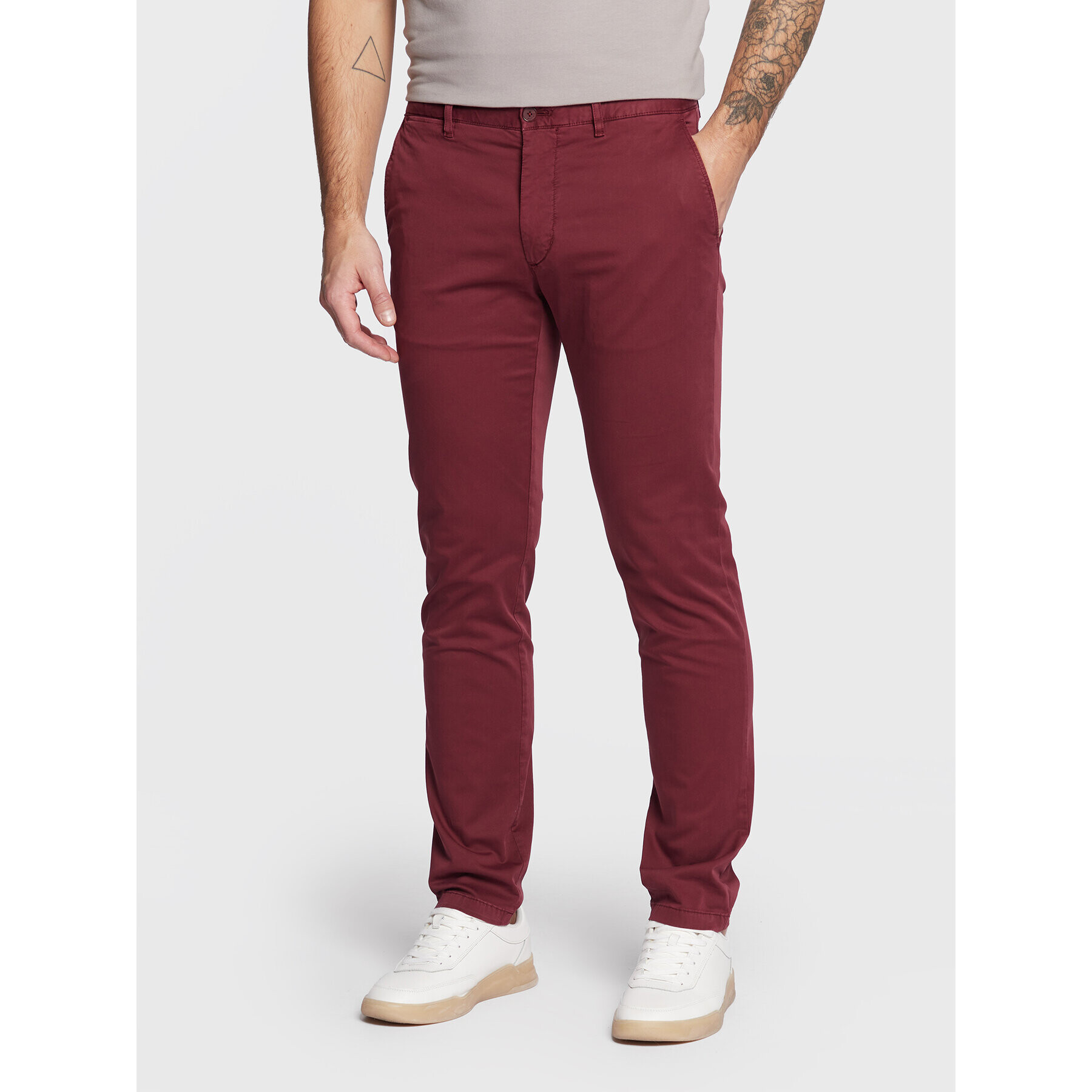 Tommy Hilfiger Pantaloni chino Bleecker MW0MW26839 Vișiniu Slim Fit - Pled.ro