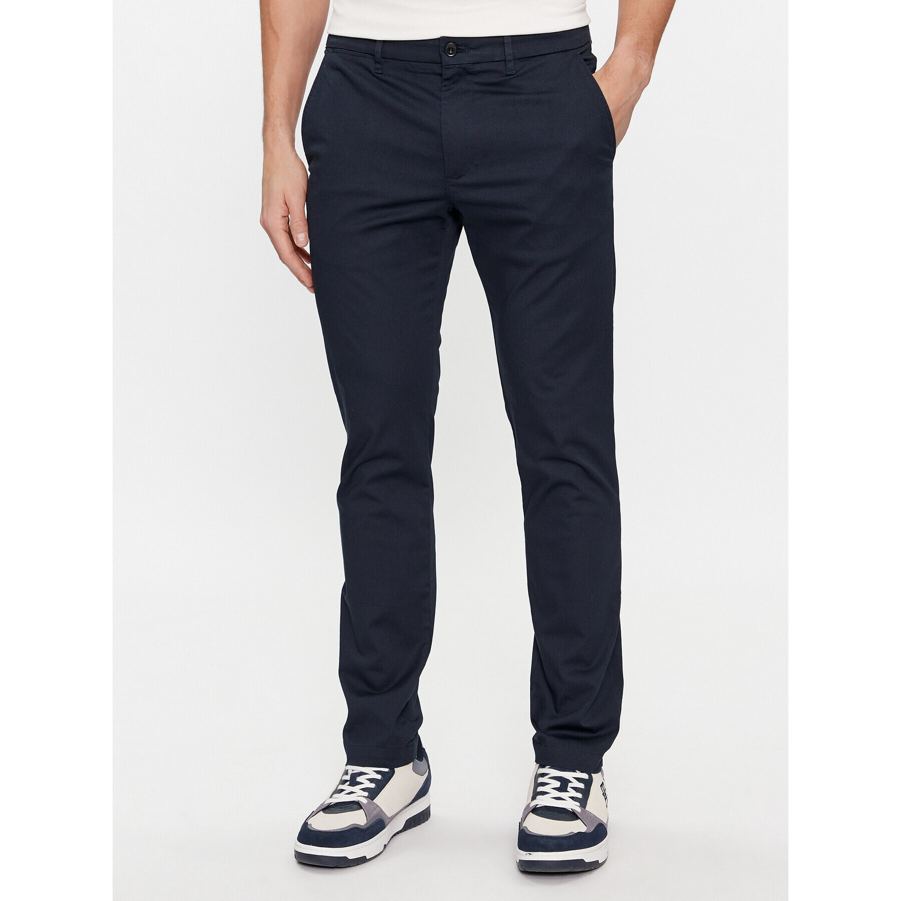 Tommy Hilfiger Pantaloni chino Bleecker Printed Structure MW0MW28642 Bleumarin Slim Fit - Pled.ro