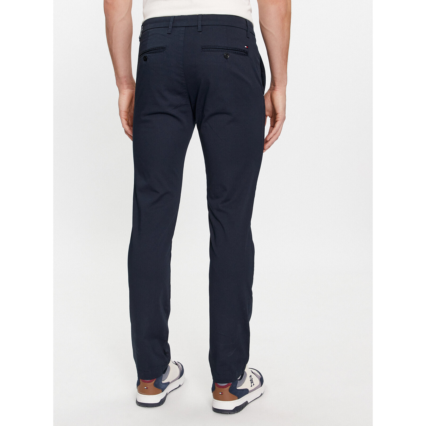 Tommy Hilfiger Pantaloni chino Bleecker Printed Structure MW0MW28642 Bleumarin Slim Fit - Pled.ro