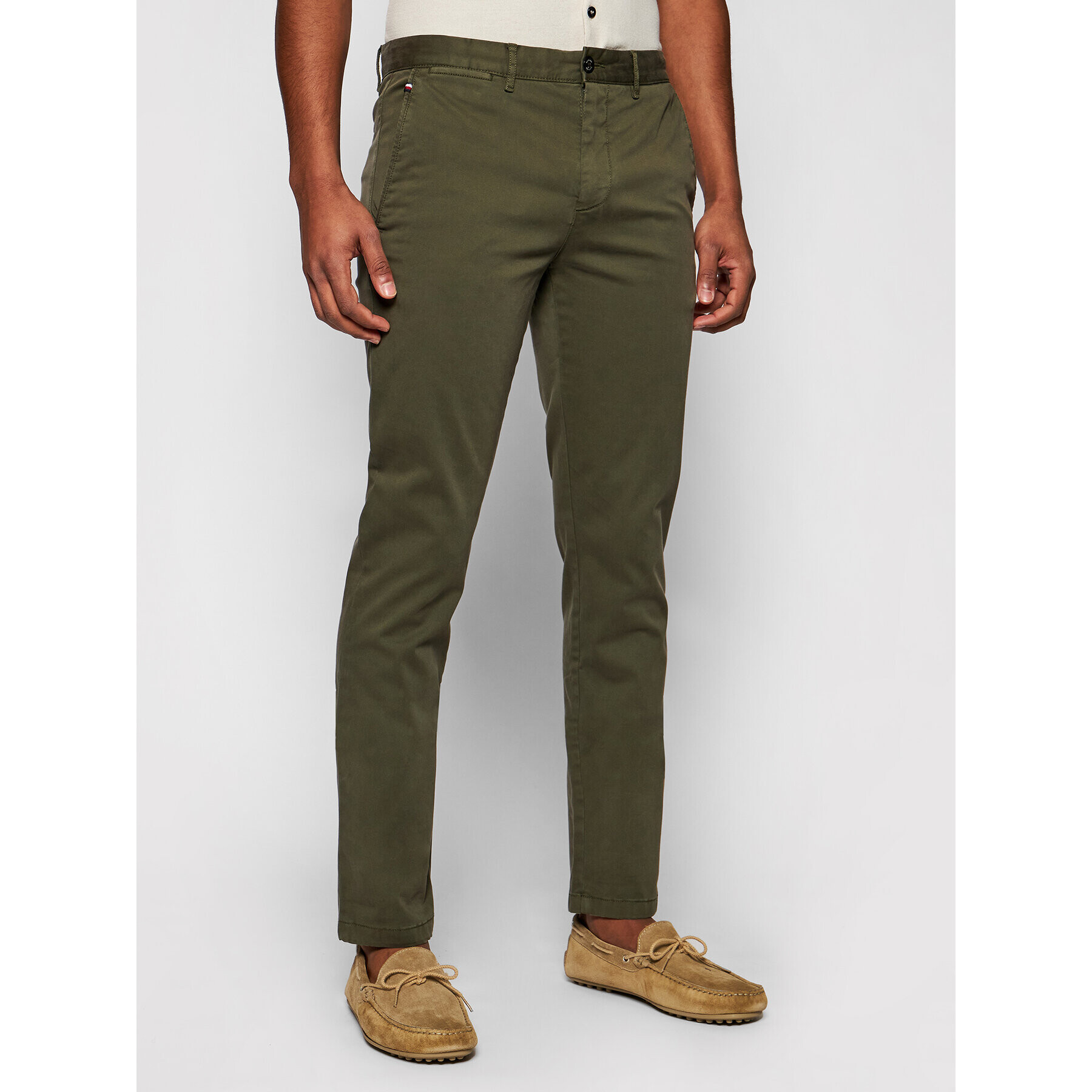 Tommy Hilfiger Pantaloni chino Bleecker Satin MW0MW13287 Verde Slim Fit - Pled.ro