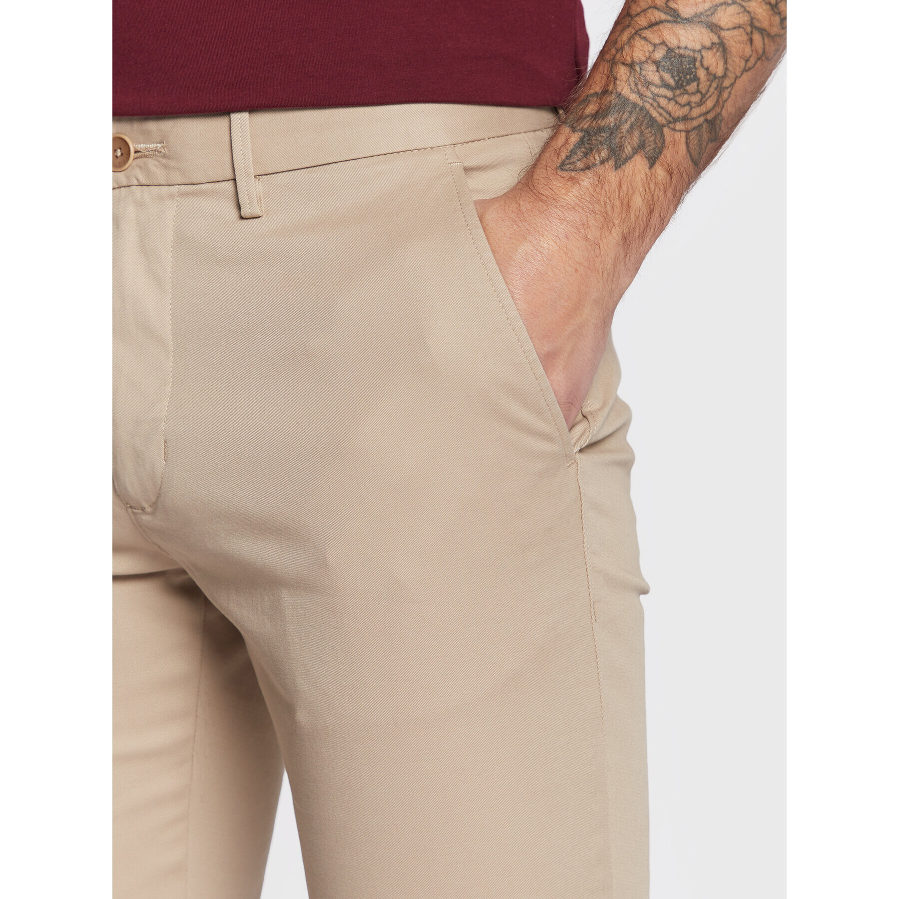 Tommy Hilfiger Pantaloni chino Core Denton MW0MW28884 Bej Straight Fit - Pled.ro