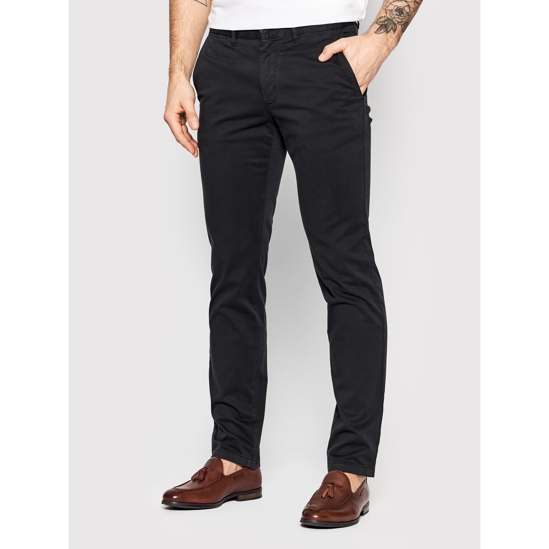 Tommy Hilfiger Pantaloni chino Denton MW0MW13845 Negru Straight Fit - Pled.ro