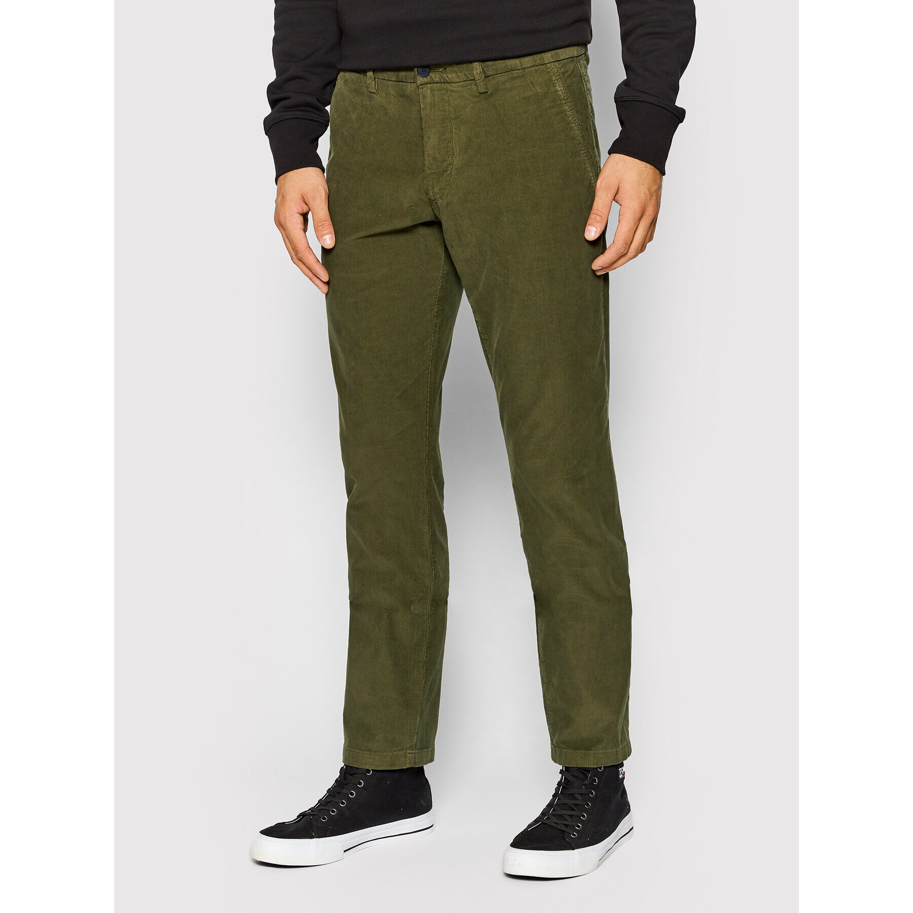 Tommy Hilfiger Pantaloni chino Denton MW0MW19889 Verde Straight Fit - Pled.ro