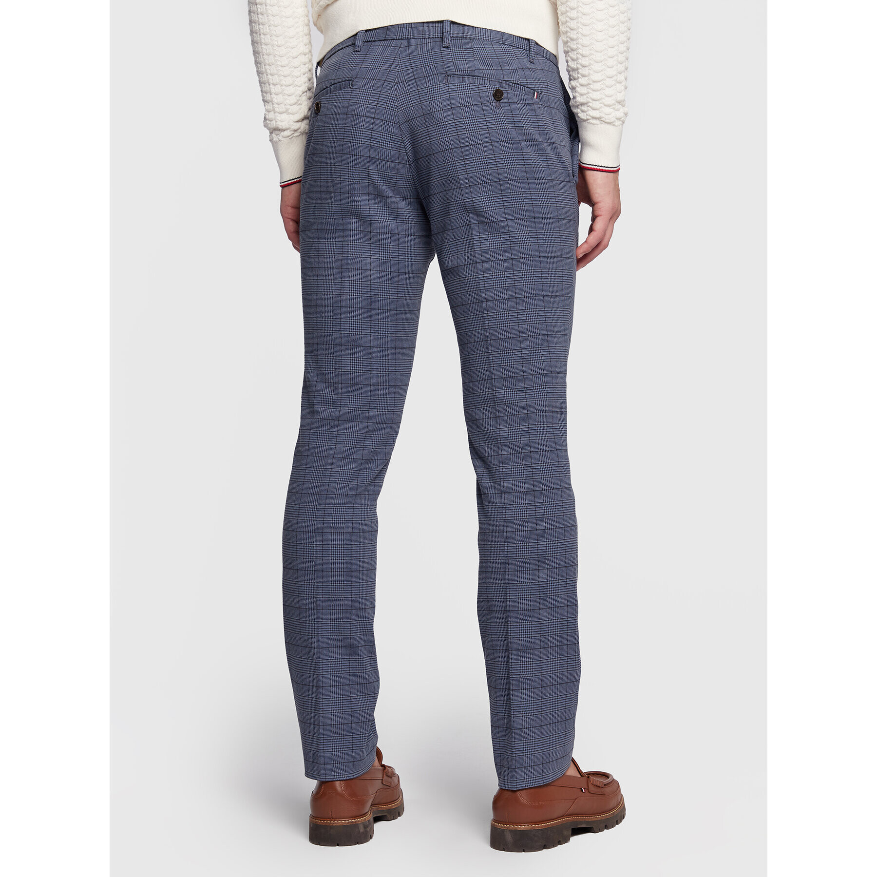 Tommy Hilfiger Pantaloni chino Denton Prince Of Wales MW0MW28648 Bleumarin Straight Fit - Pled.ro