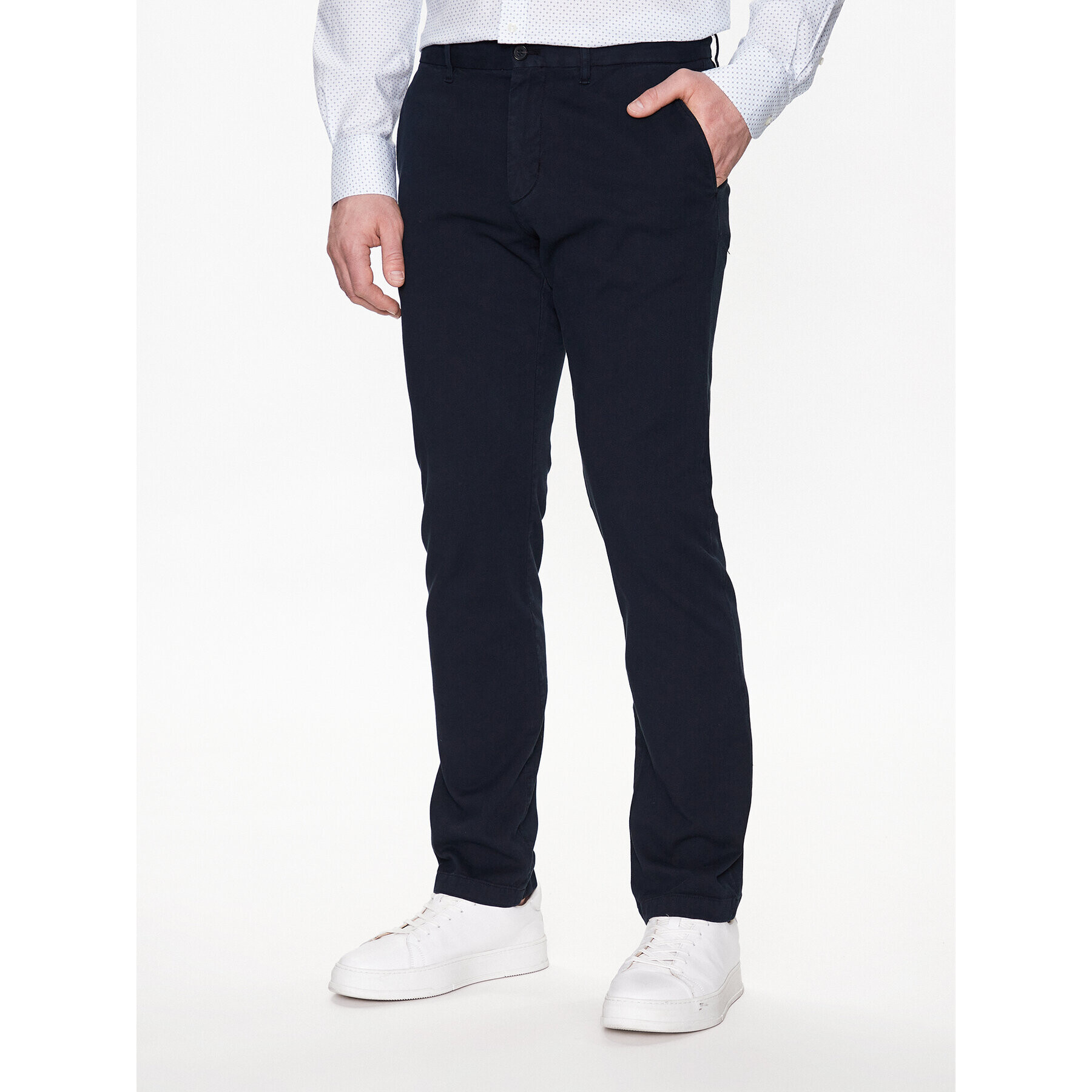 Tommy Hilfiger Pantaloni chino Denton Structure MW0MW31142 Bleumarin Straight Fit - Pled.ro