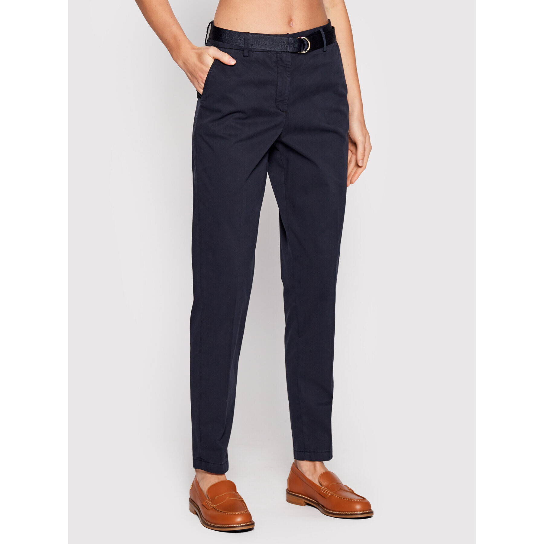 Tommy Hilfiger Pantaloni chino Twelle Michelle WW0WW34516 Bleumarin Regular Fit - Pled.ro