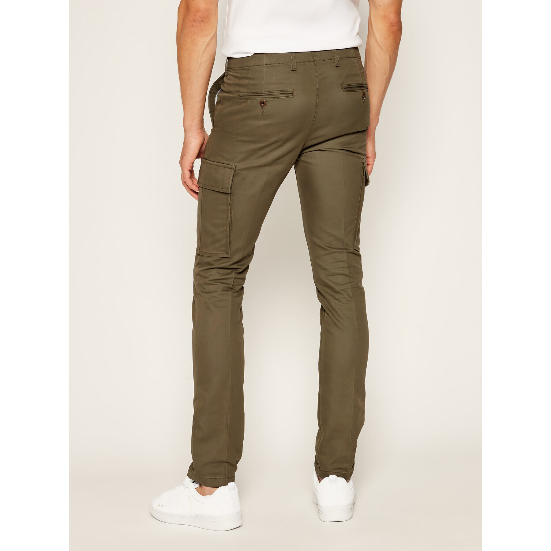 Tommy Hilfiger Pantaloni din material Bleecker MW0MW11785 Verde Slim Fit - Pled.ro