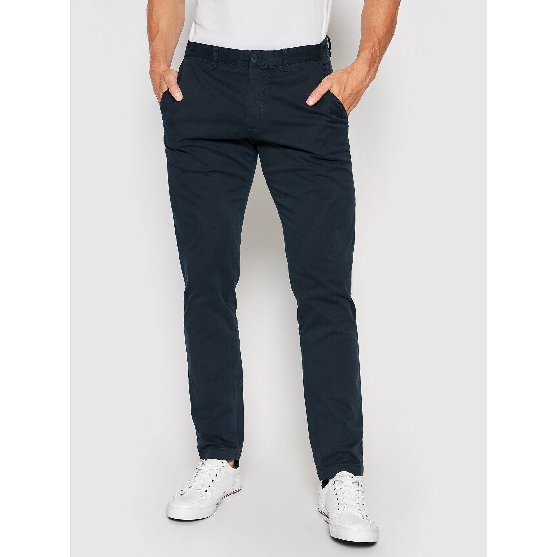 Tommy Hilfiger Pantaloni din material Bleecker MW0MW13846 Bleumarin Slim Fit - Pled.ro