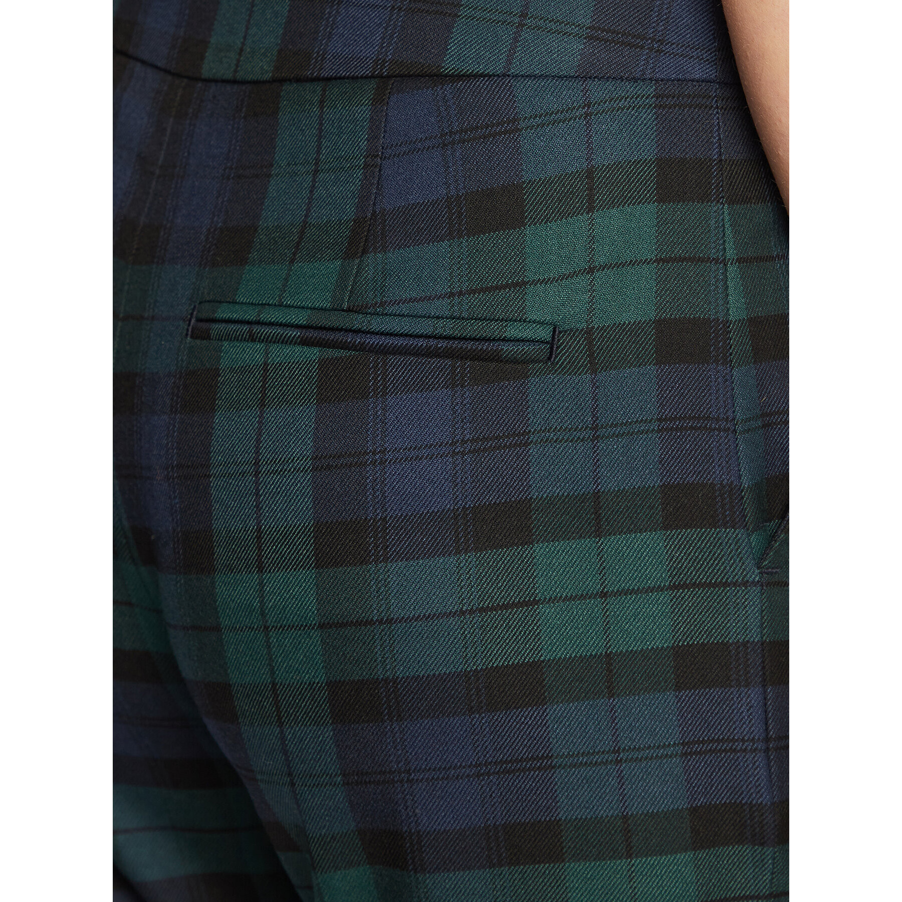 Tommy Hilfiger Pantaloni din material Blend Tartan WW0WW37289 Verde Slim Fit - Pled.ro