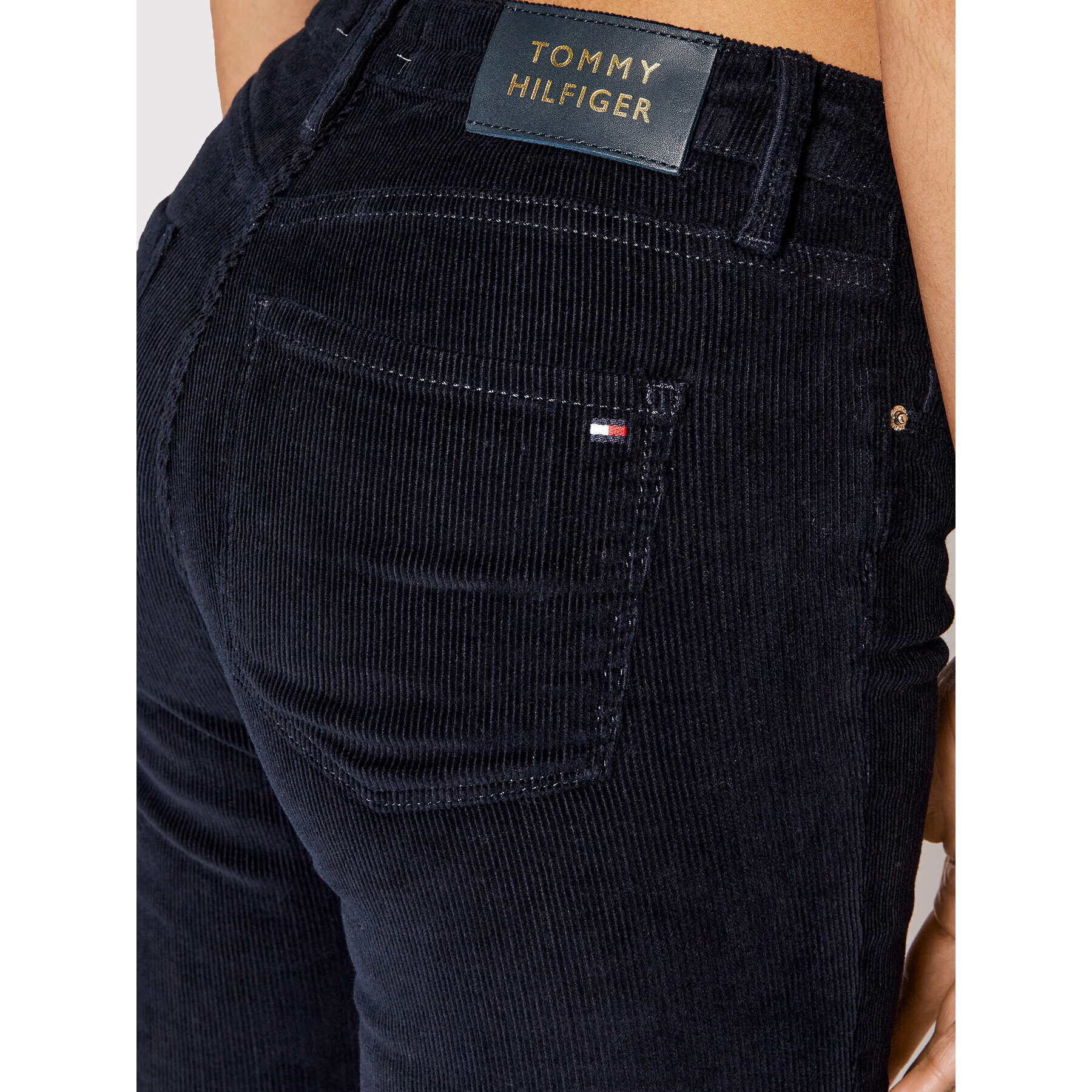 Tommy Hilfiger Pantaloni din material Como Skinny Rw Cord WW0WW32135 Bleumarin Skinny Fit - Pled.ro