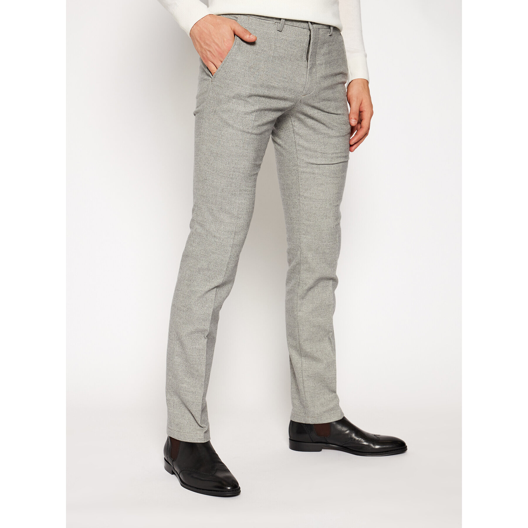 Tommy Hilfiger Pantaloni din material Denton MW0MW14945 Gri Straight Fit - Pled.ro