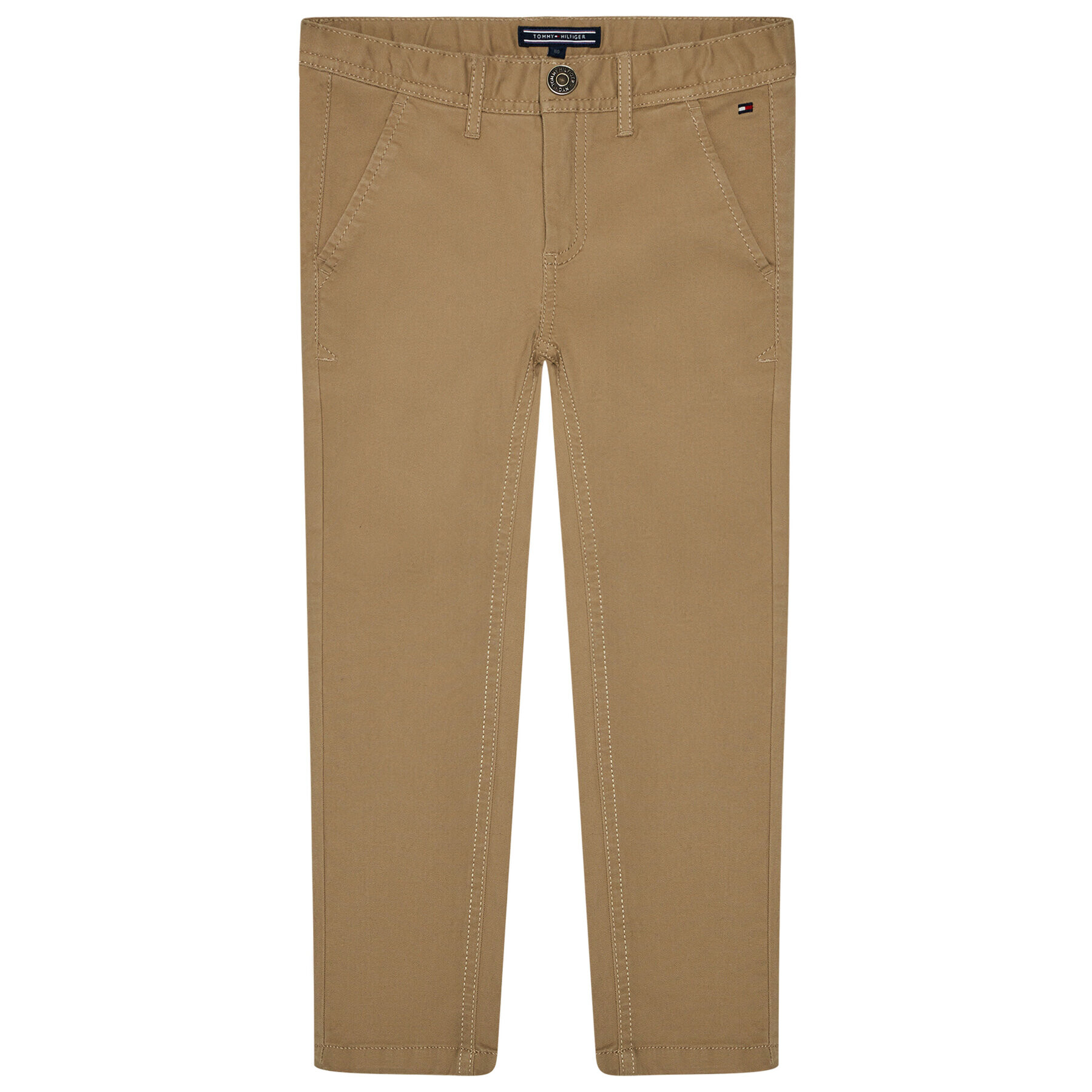 Tommy Hilfiger Pantaloni din material KB0KB03972 D Bej Slim Fit - Pled.ro