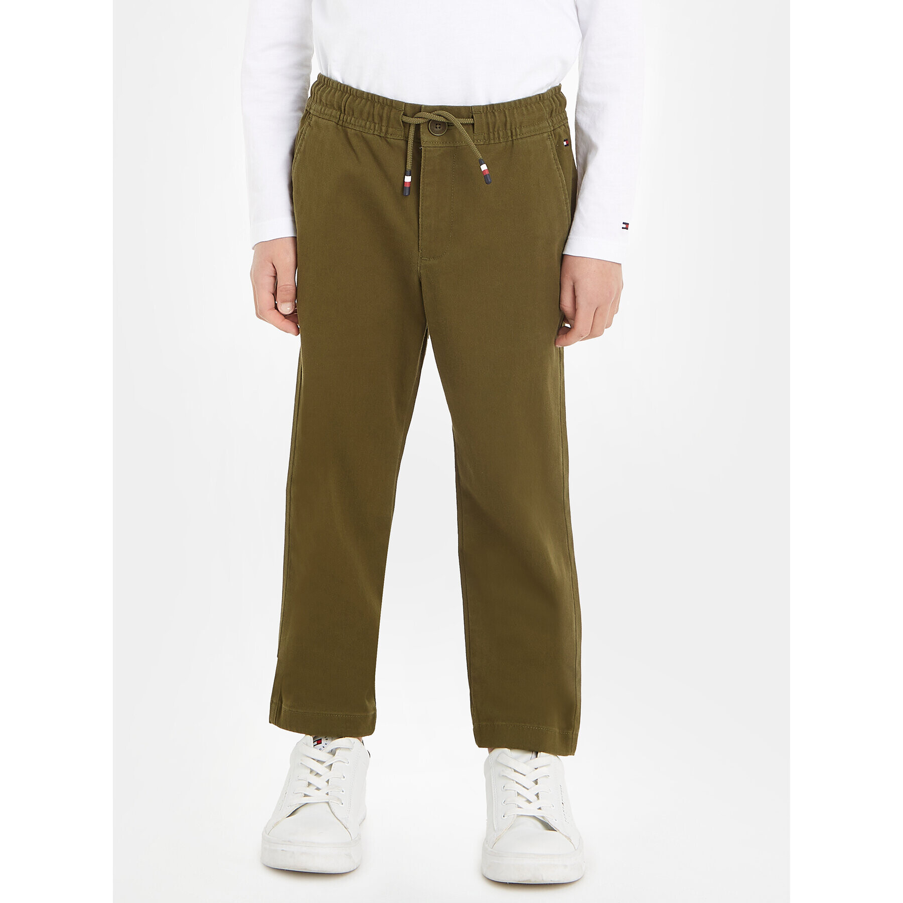 Tommy Hilfiger Pantaloni din material KB0KB08469 Verde Regular Fit - Pled.ro