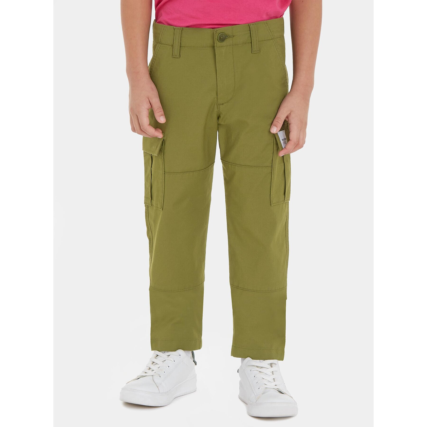 Tommy Hilfiger Pantaloni din material KB0KB08471 Verde Regular Fit - Pled.ro