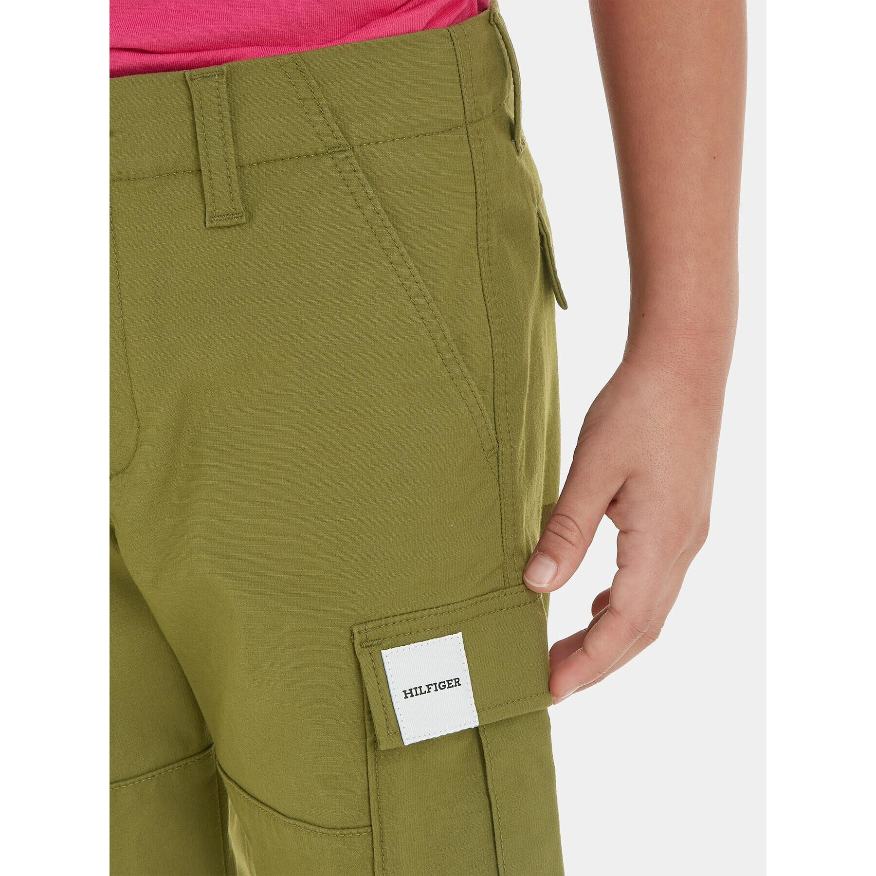 Tommy Hilfiger Pantaloni din material KB0KB08471 Verde Regular Fit - Pled.ro