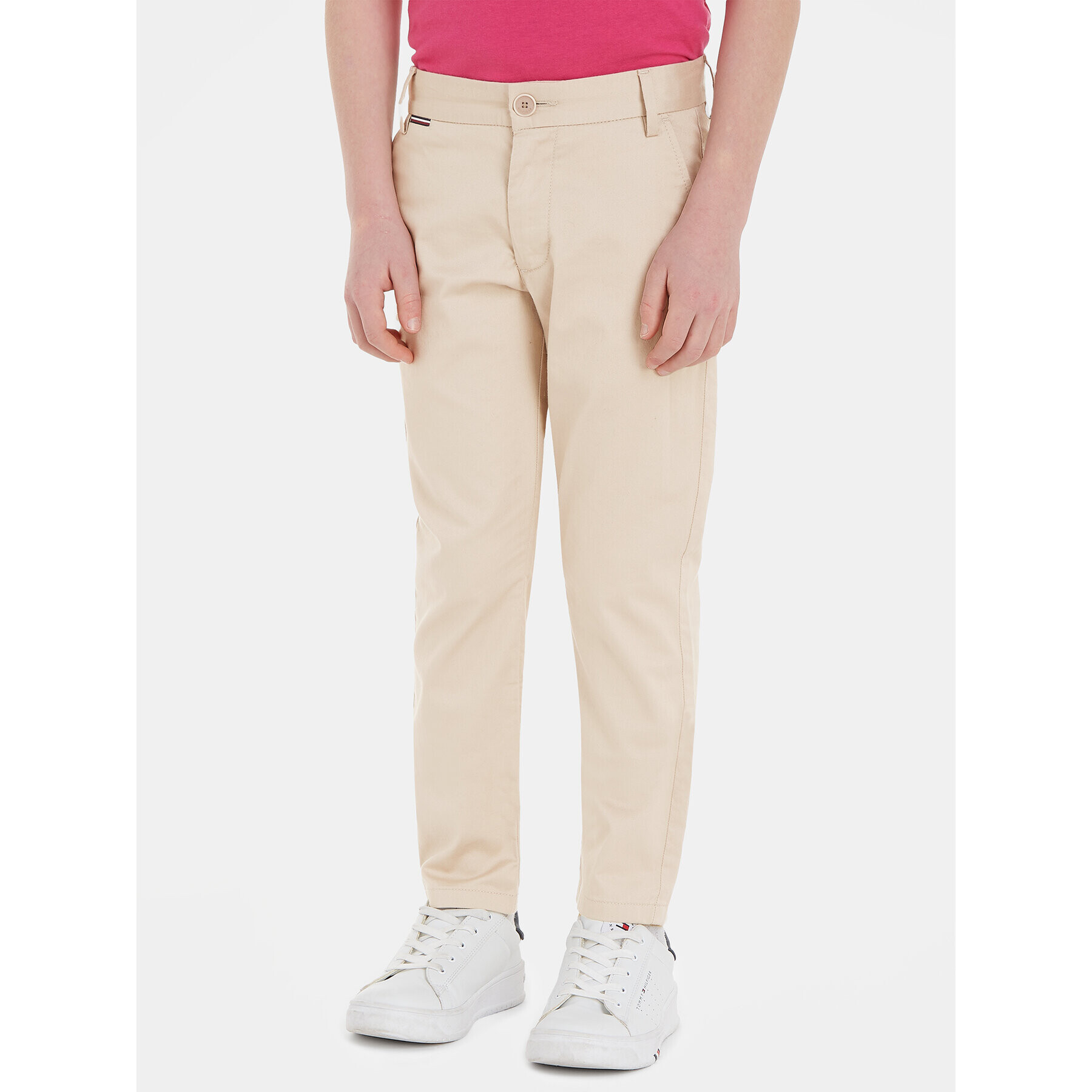 Tommy Hilfiger Pantaloni din material KB0KB08609 Bej Slim Fit - Pled.ro