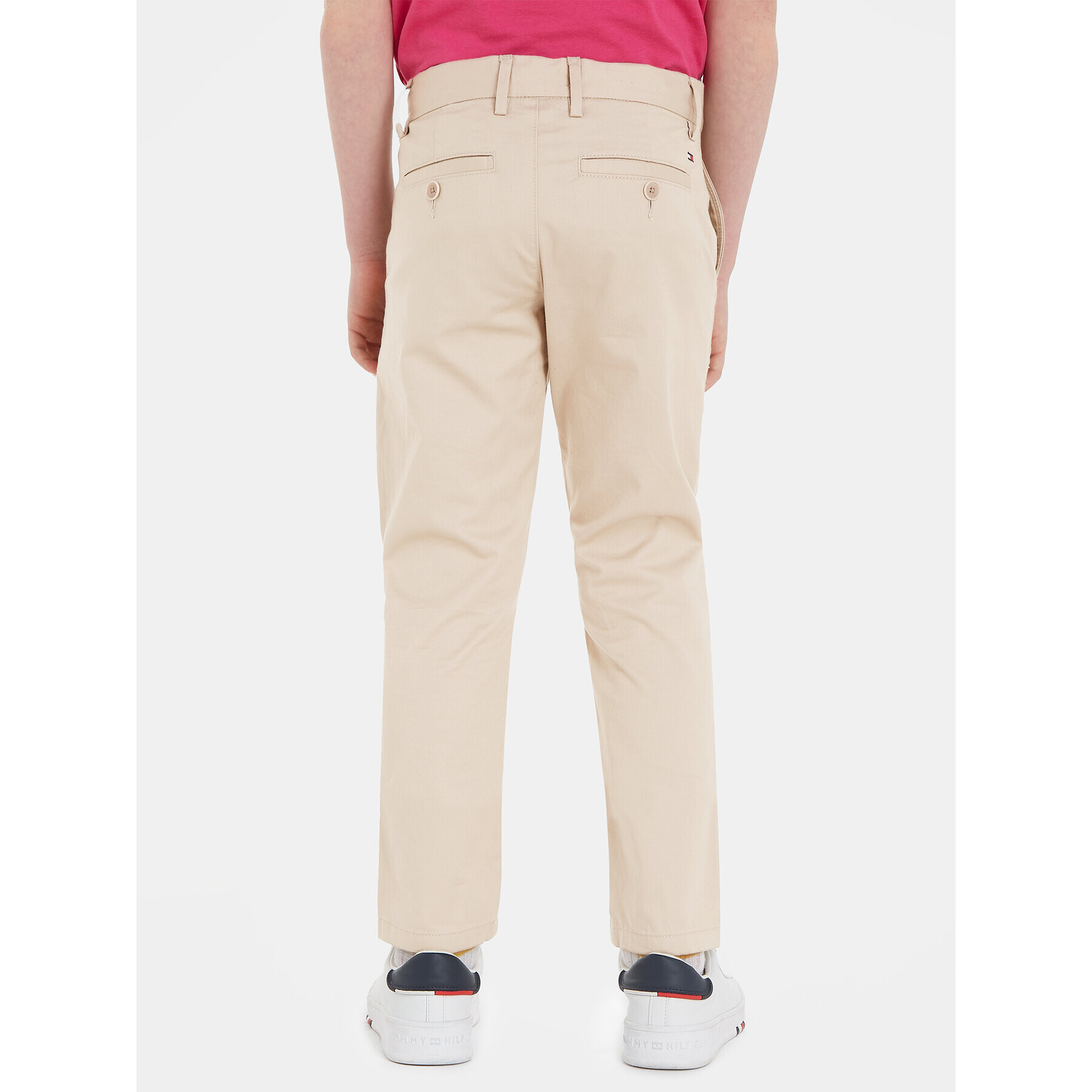 Tommy Hilfiger Pantaloni din material KB0KB08609 Bej Slim Fit - Pled.ro