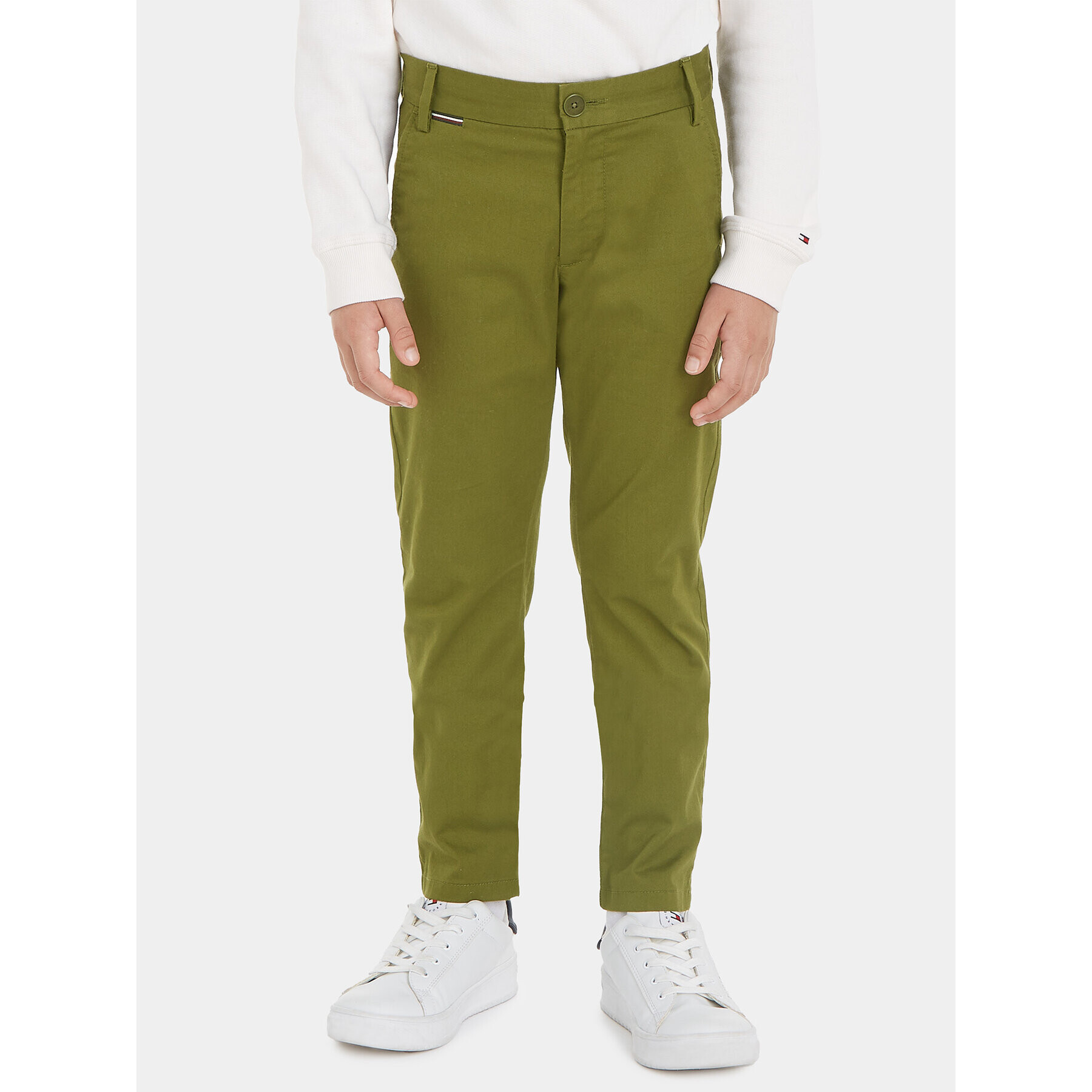 Tommy Hilfiger Pantaloni din material KB0KB08609 Verde Slim Fit - Pled.ro