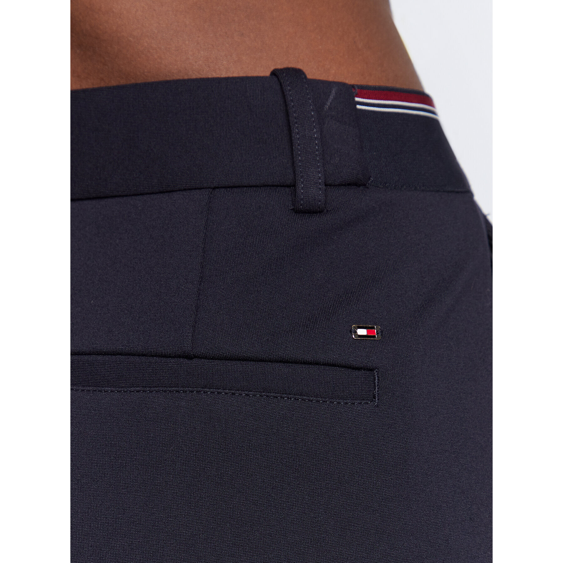 Tommy Hilfiger Pantaloni din material Punto WW0WW36217 Bleumarin Slim Fit - Pled.ro