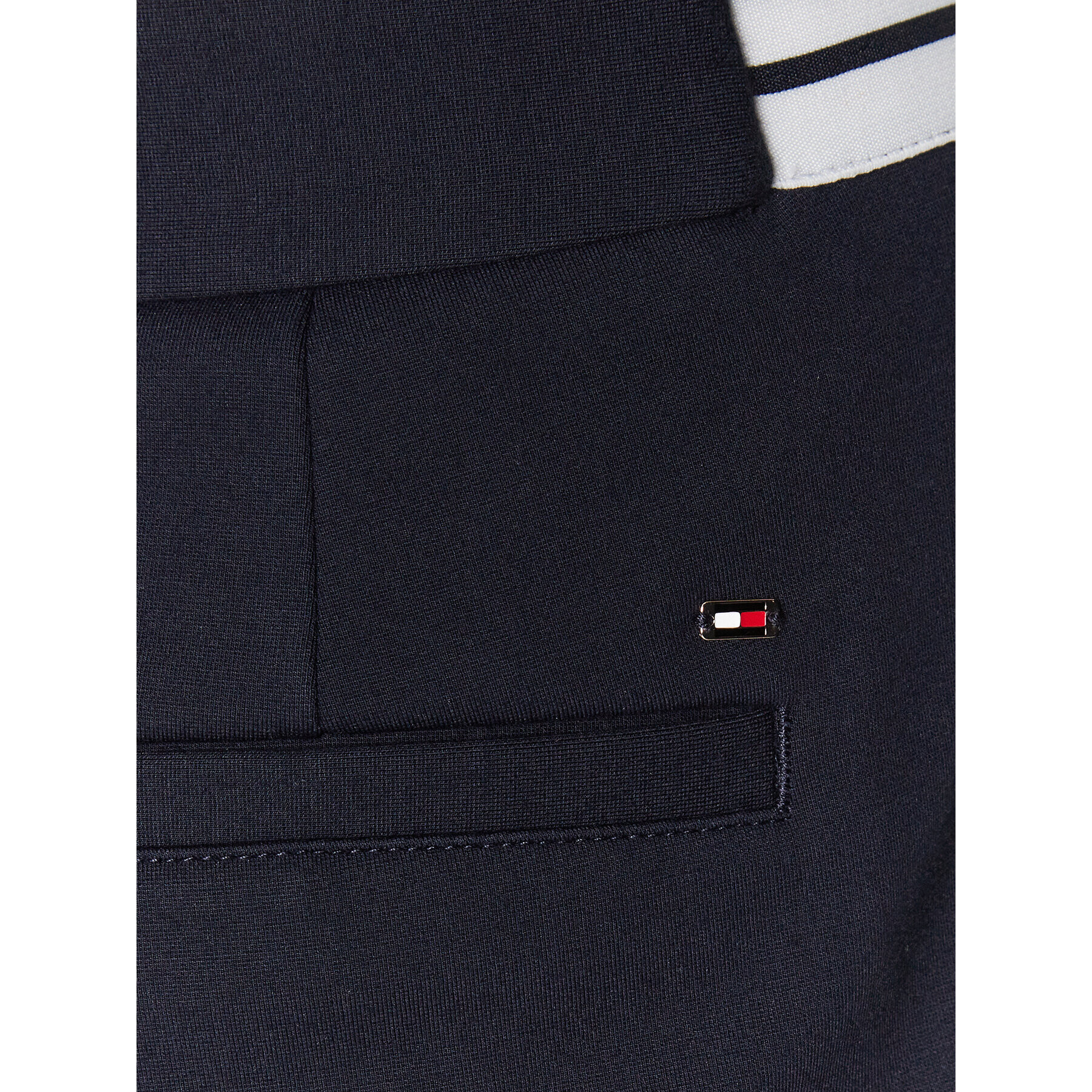 Tommy Hilfiger Pantaloni din material Punto WW0WW38606 Bleumarin Slim Fit - Pled.ro