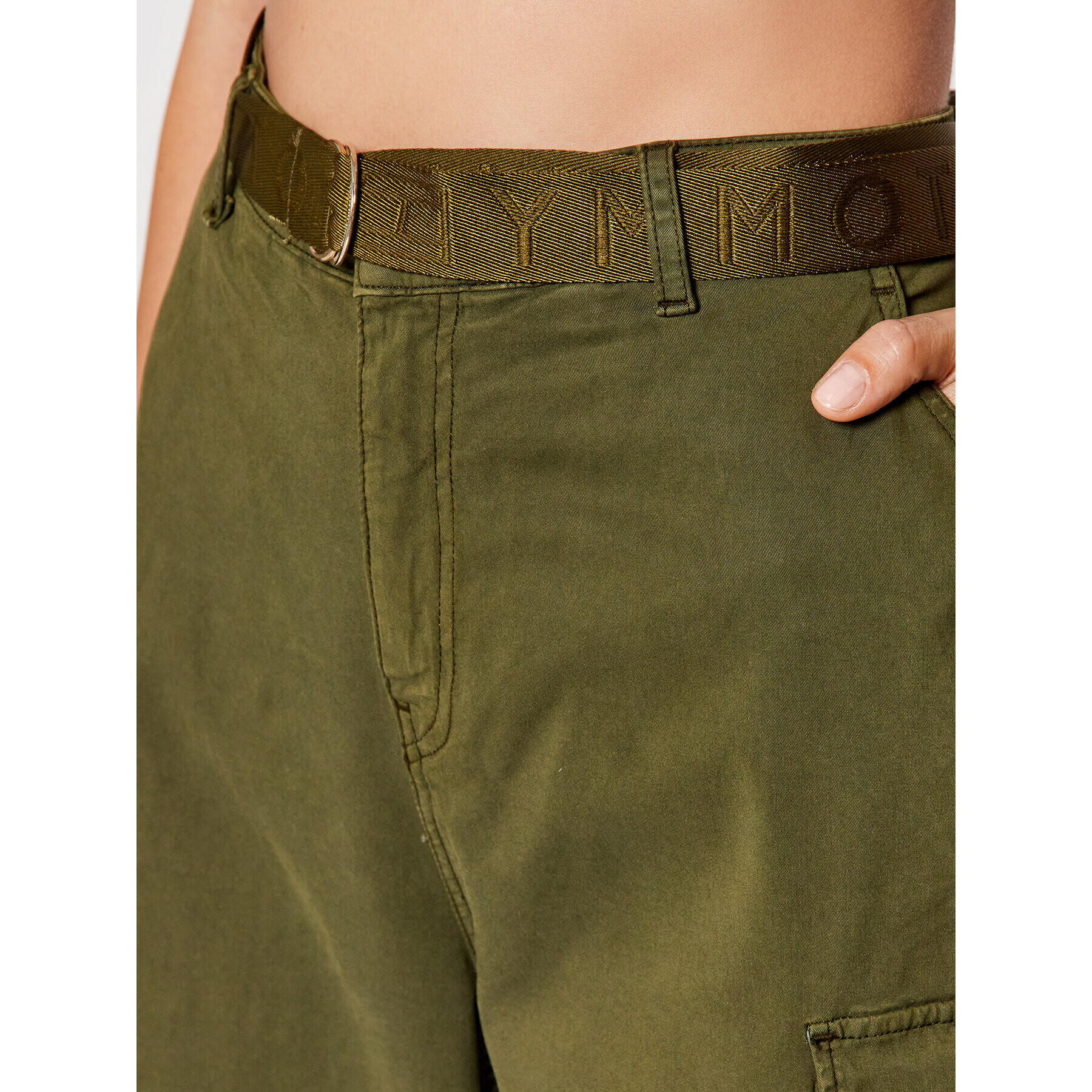 Tommy Hilfiger Pantaloni din material WW0WW31972 Verde Relaxed Fit - Pled.ro