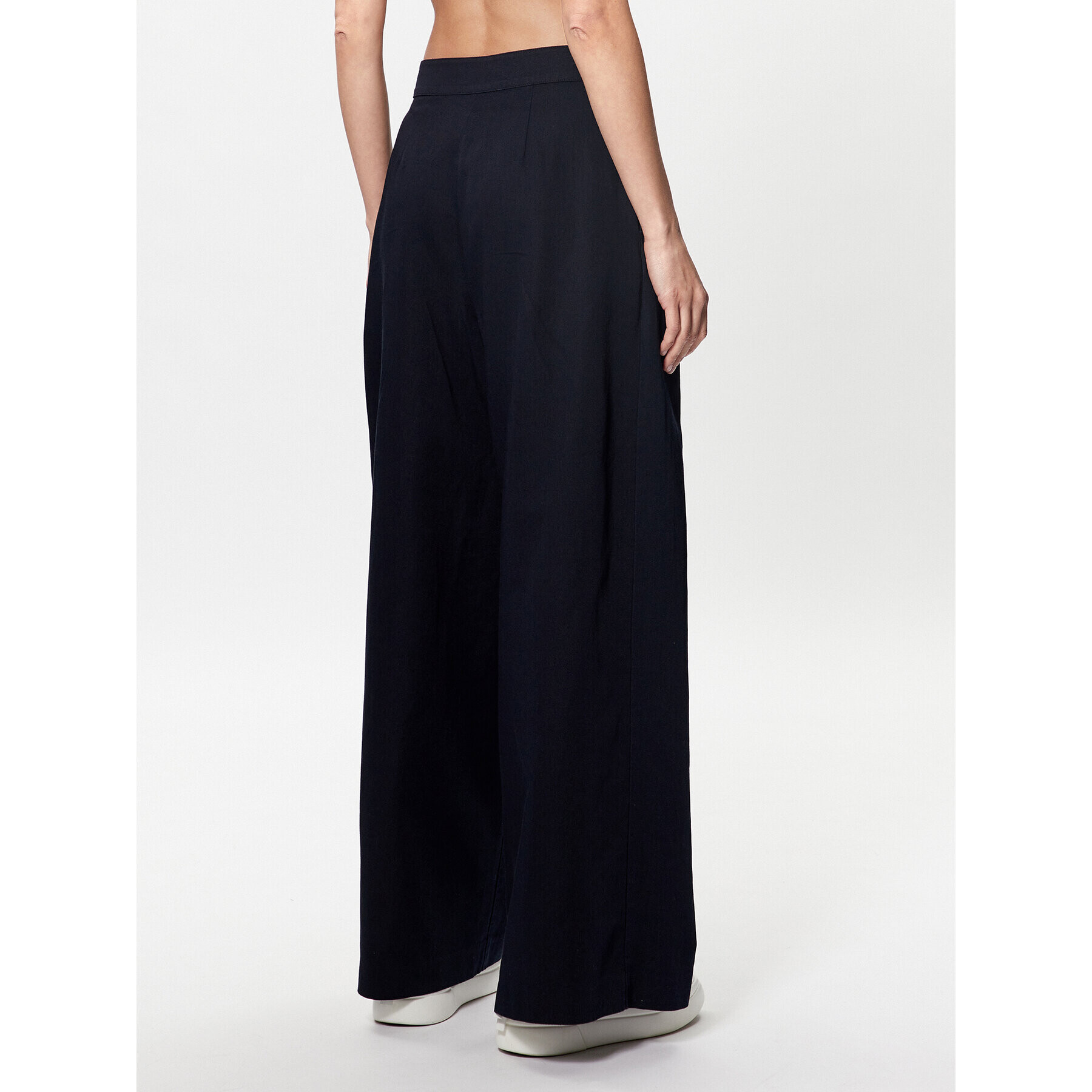 Tommy Hilfiger Pantaloni din material WW0WW38596 Bleumarin Wide Leg - Pled.ro