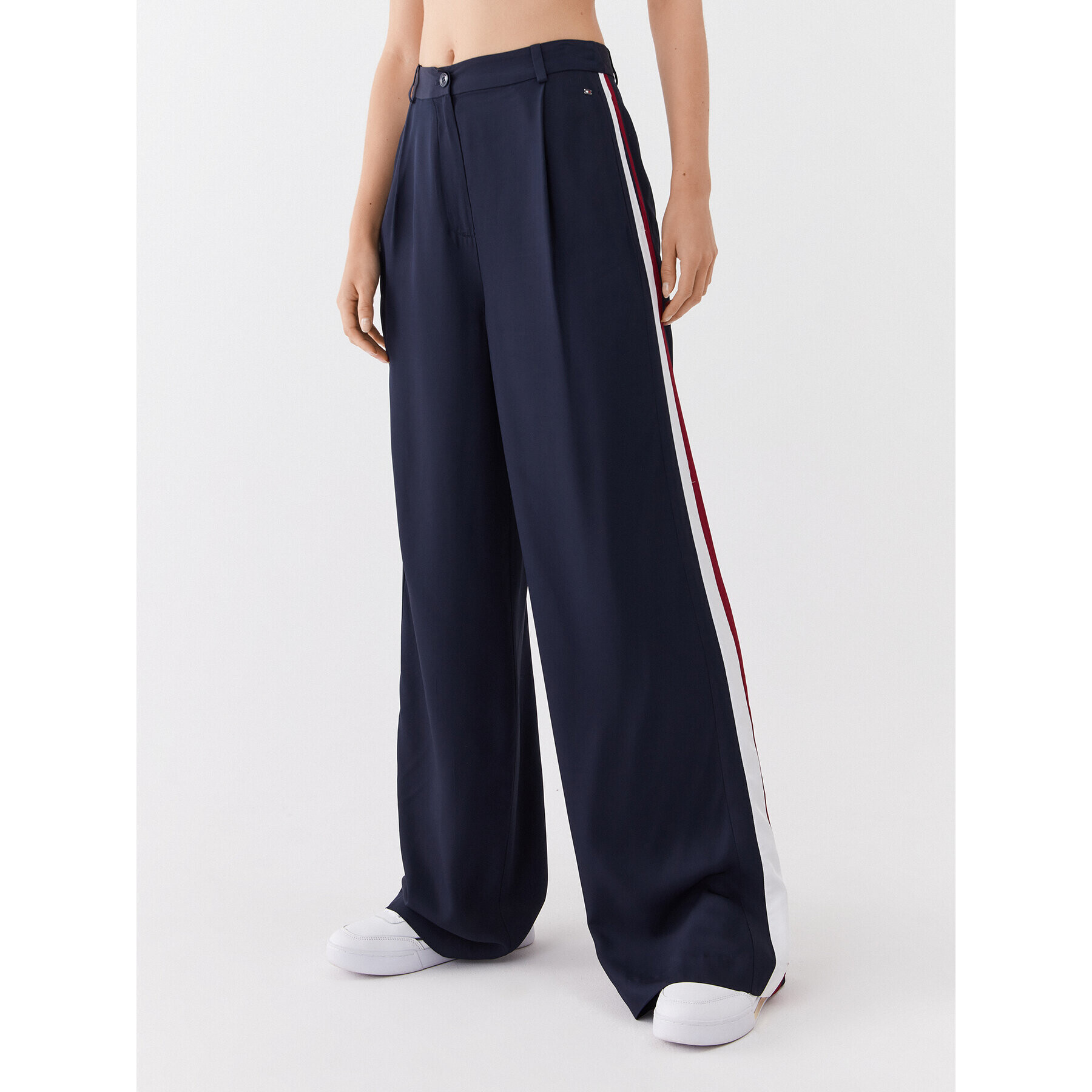 Tommy Hilfiger Pantaloni din material WW0WW39069 Bleumarin Relaxed Fit - Pled.ro