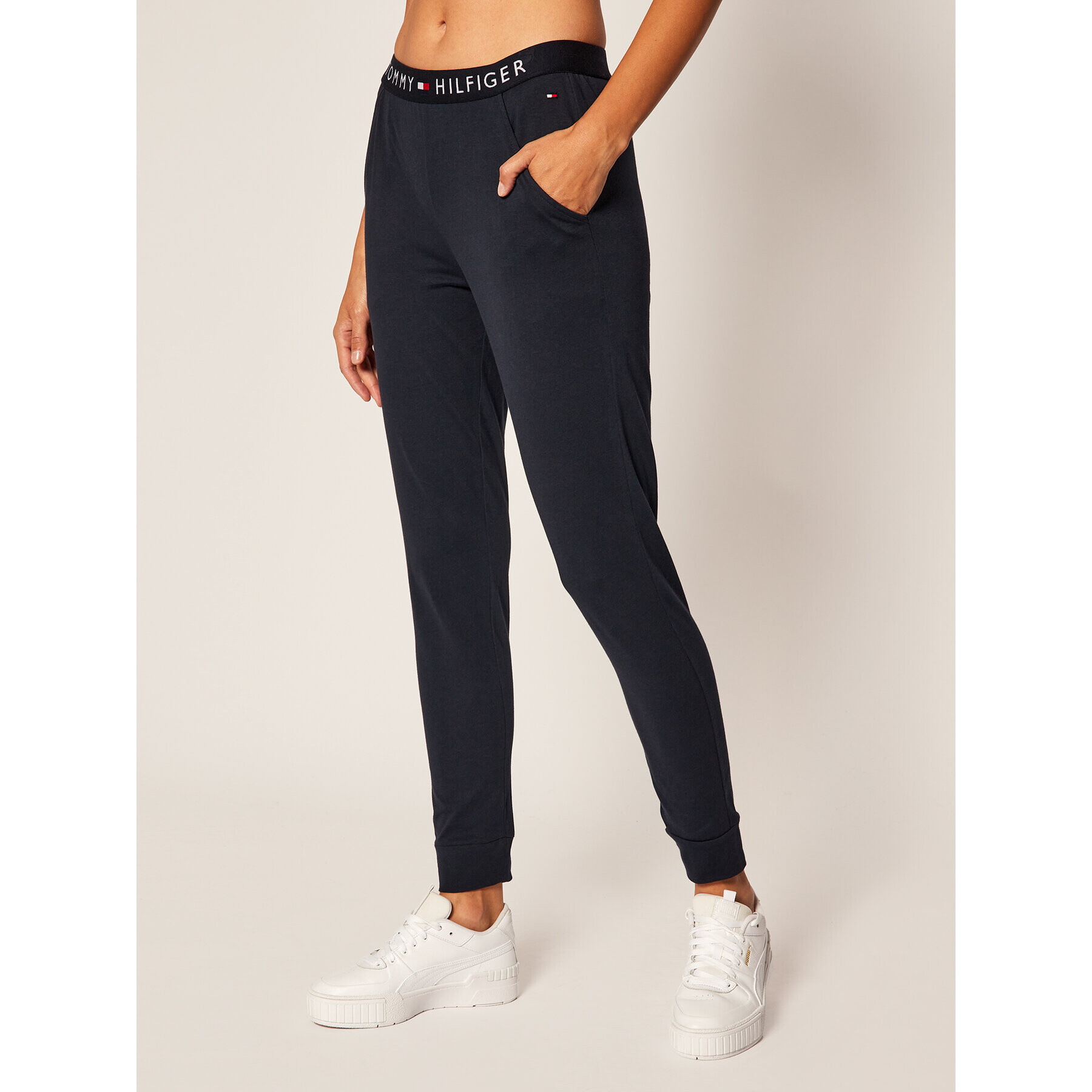 Tommy Hilfiger Pantaloni pijama Cuffed UW0UW01647 Bleumarin - Pled.ro