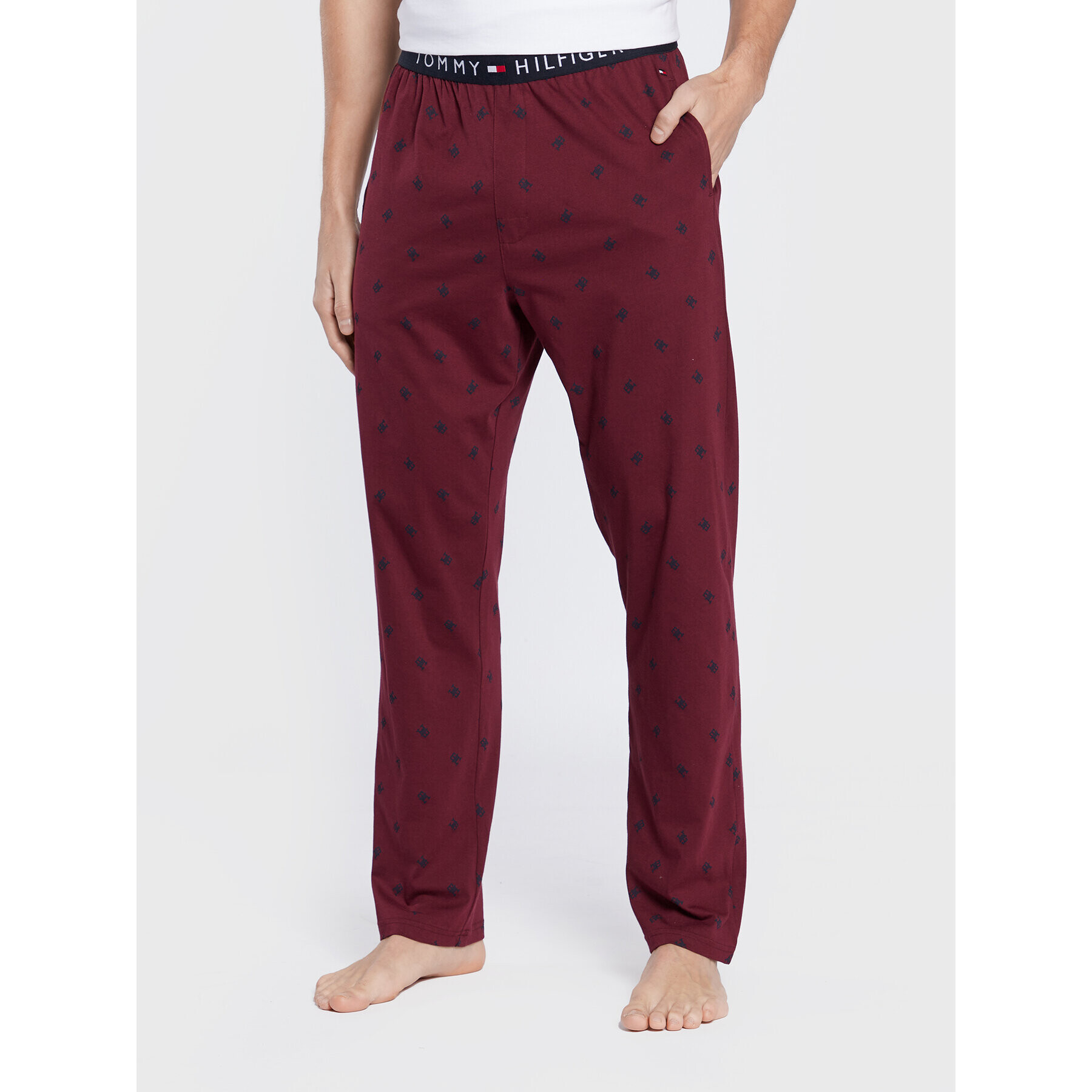 Tommy Hilfiger Pantaloni pijama Print UM0UM01919 Vișiniu Regular Fit - Pled.ro