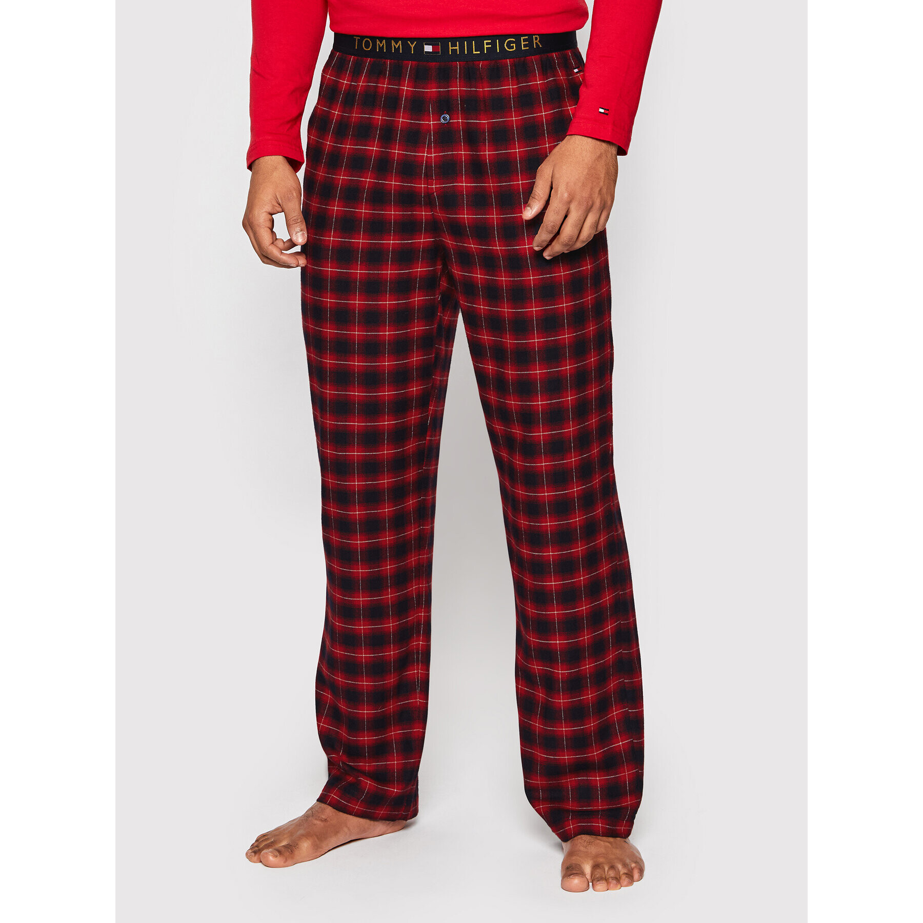 Tommy Hilfiger Pantaloni pijama UM0UM01973 Roșu Regular Fit - Pled.ro