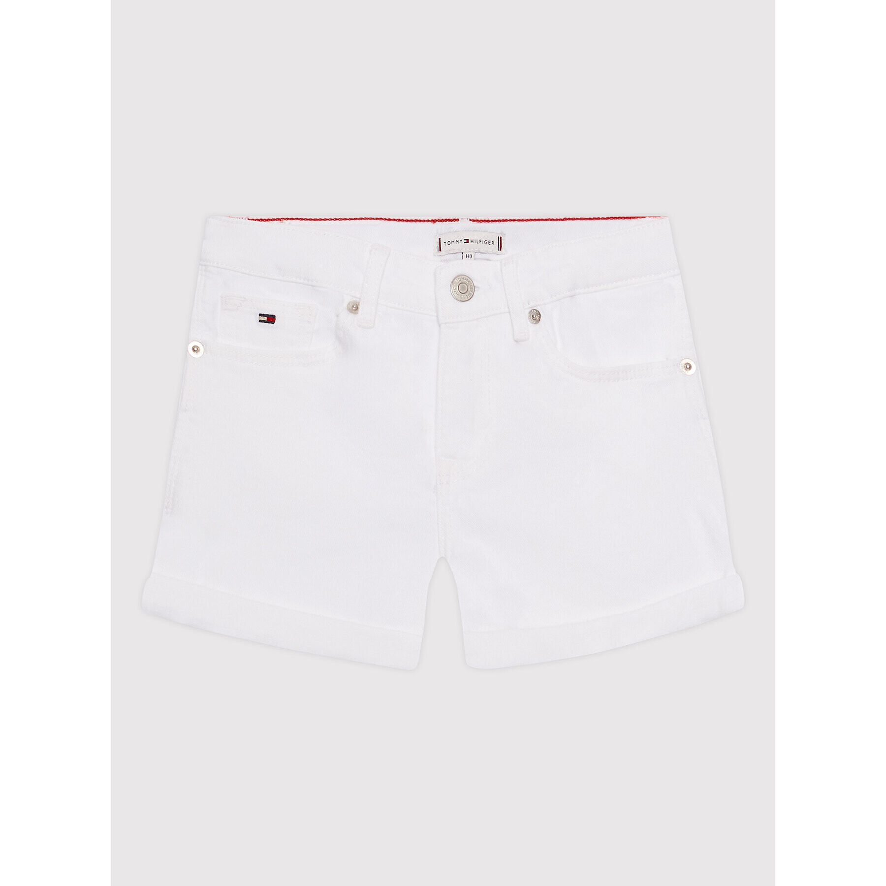 Tommy Hilfiger Pantaloni scurți de blugi Nora KG0KG06563 Alb Skinny Fit - Pled.ro