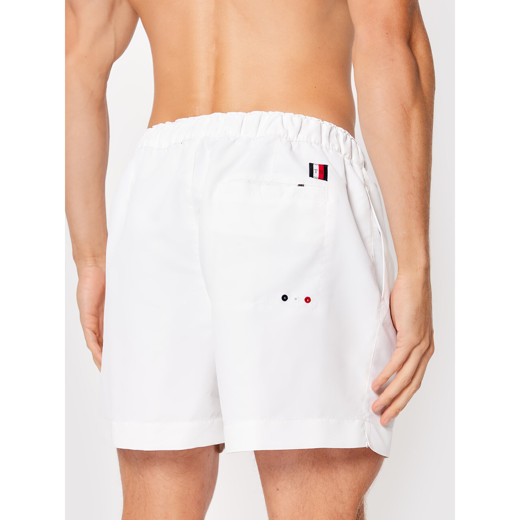 Tommy Hilfiger Pantaloni scurți pentru înot Medium Drawstring UM0UM02299 Alb Regular Fit - Pled.ro