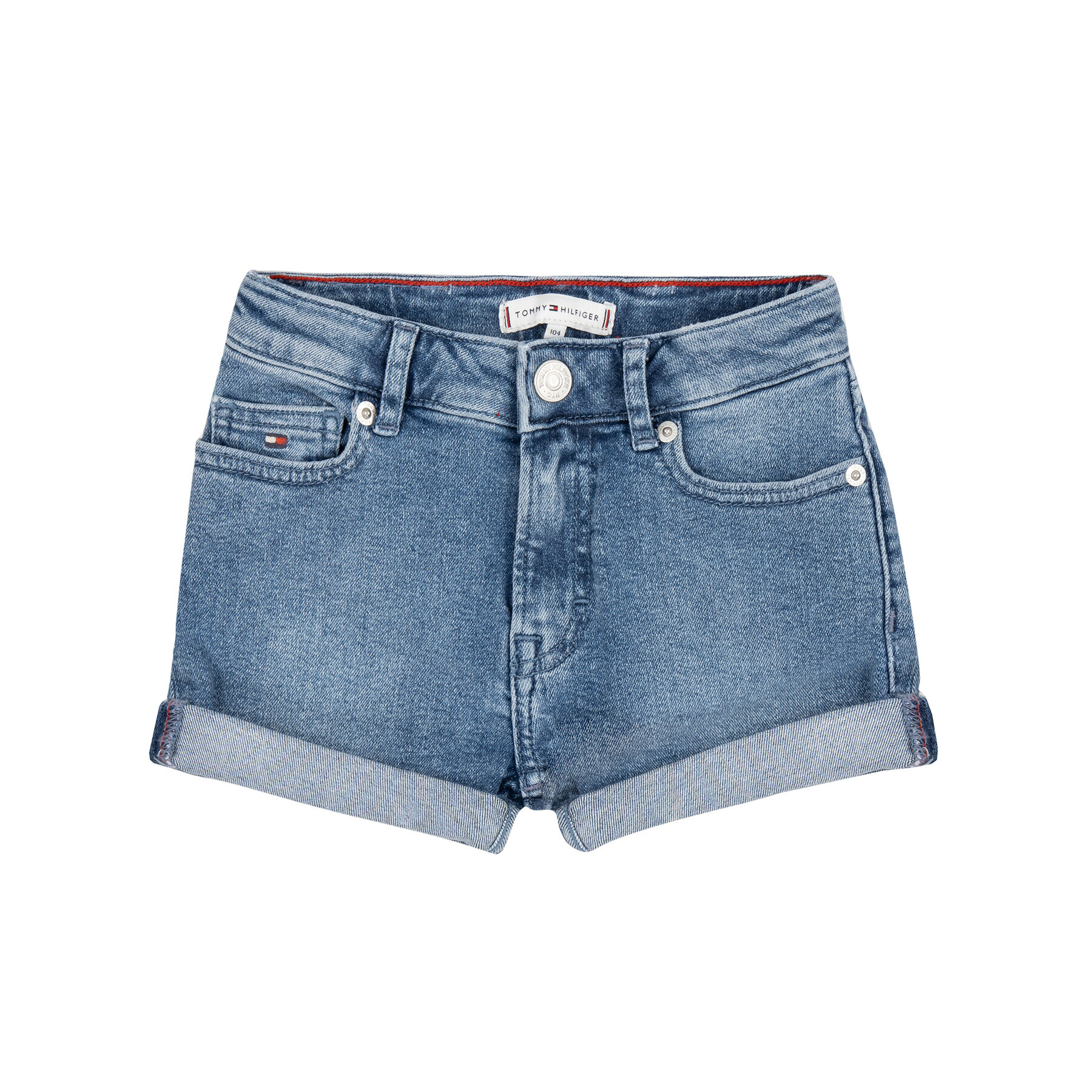 Tommy Hilfiger Pantaloni scurți de blugi High Rise Shorts Pilblst S KG0KG04710 Albastru Regular Fit - Pled.ro