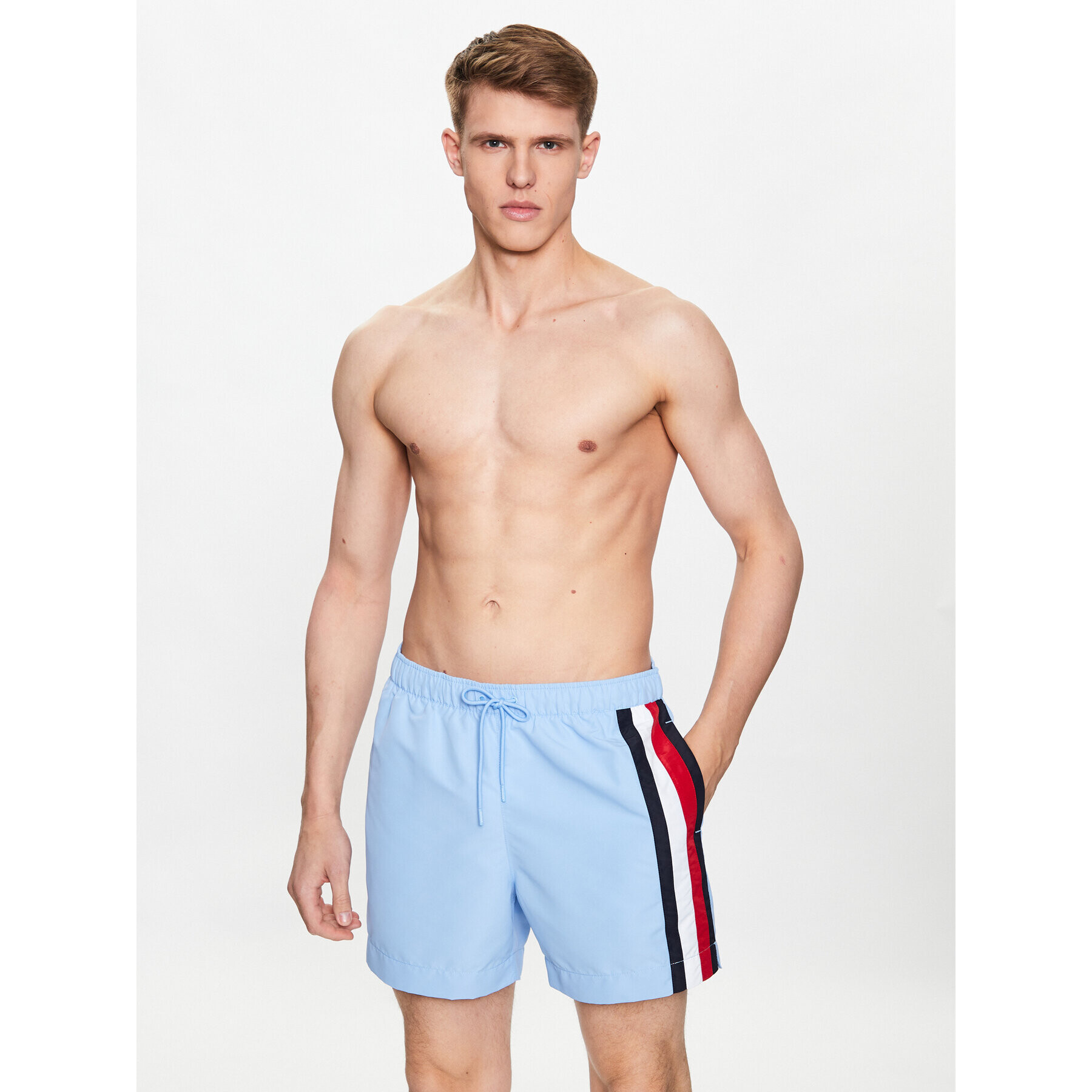 Tommy Hilfiger Pantaloni scurți de plajă Medium Drawstring UM0UM02857 Albastru Regular Fit - Pled.ro