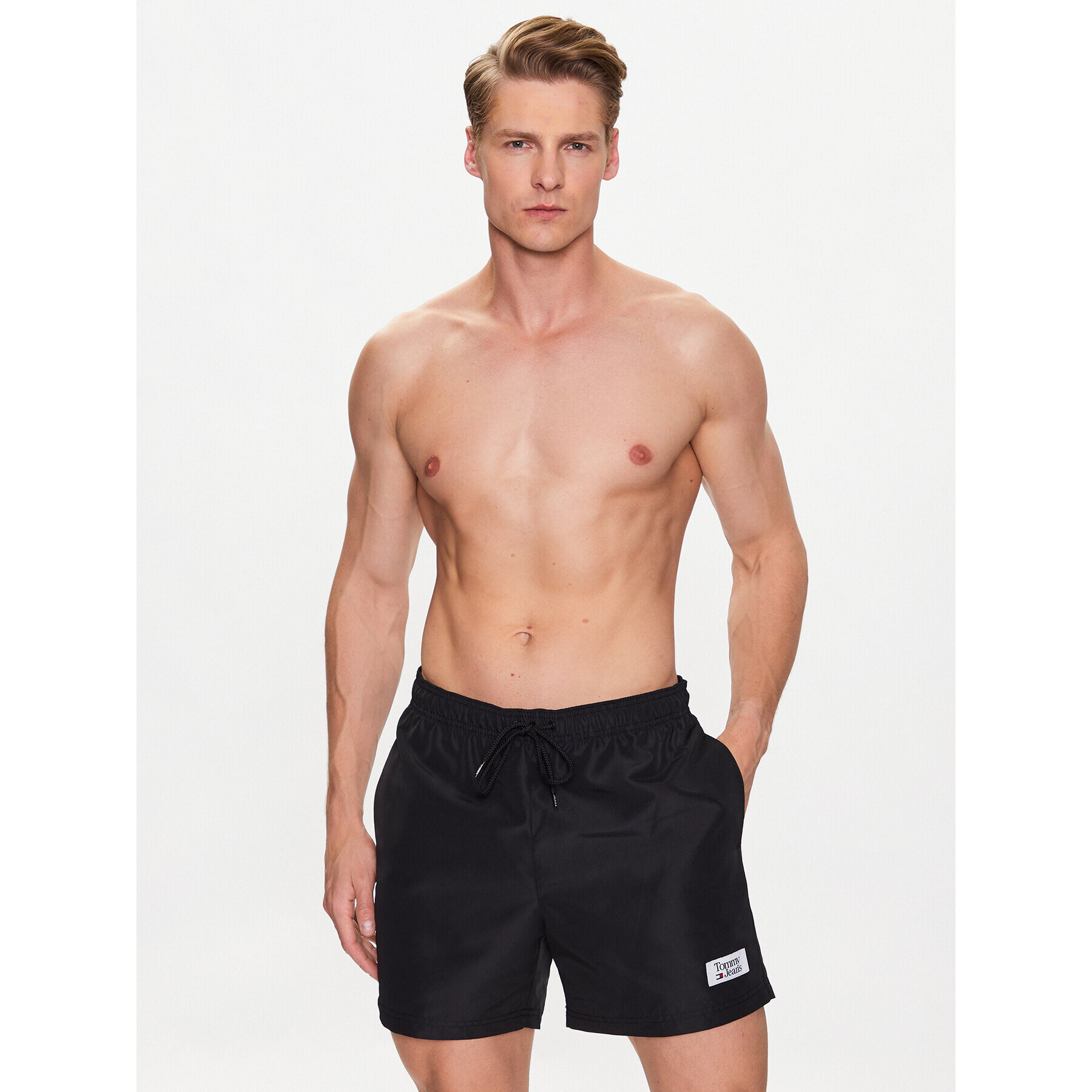 Tommy Hilfiger Pantaloni scurți pentru înot UM0UM02801 Negru Regular Fit - Pled.ro