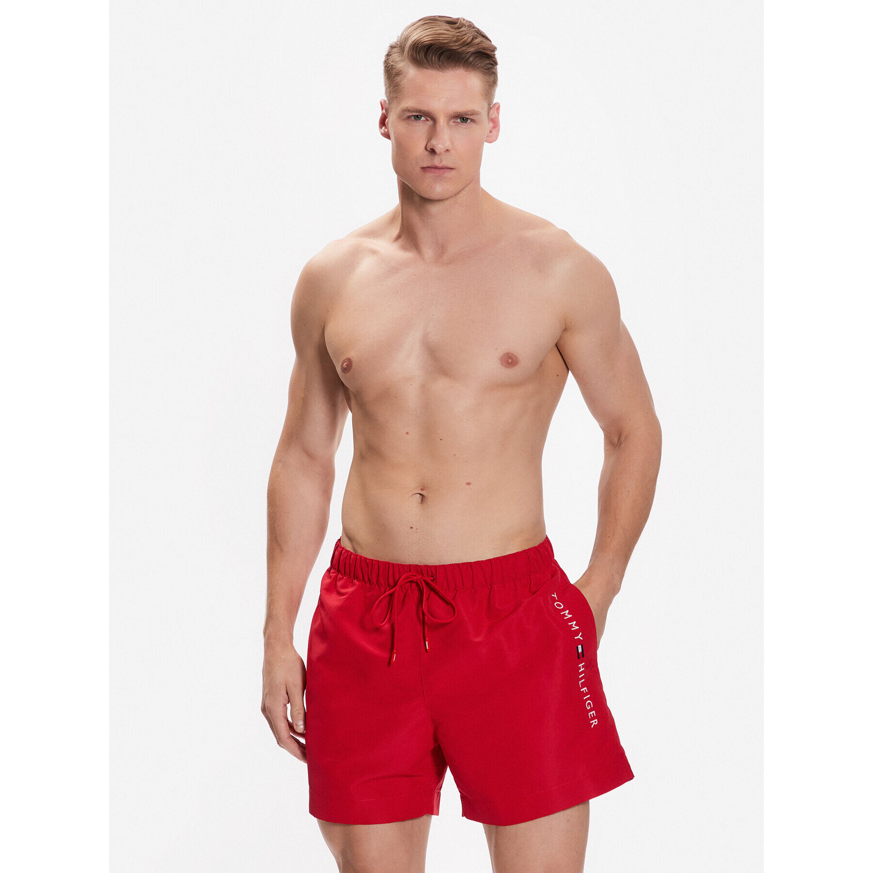 Tommy Hilfiger Pantaloni scurți pentru înot UM0UM02885 Roșu Regular Fit - Pled.ro