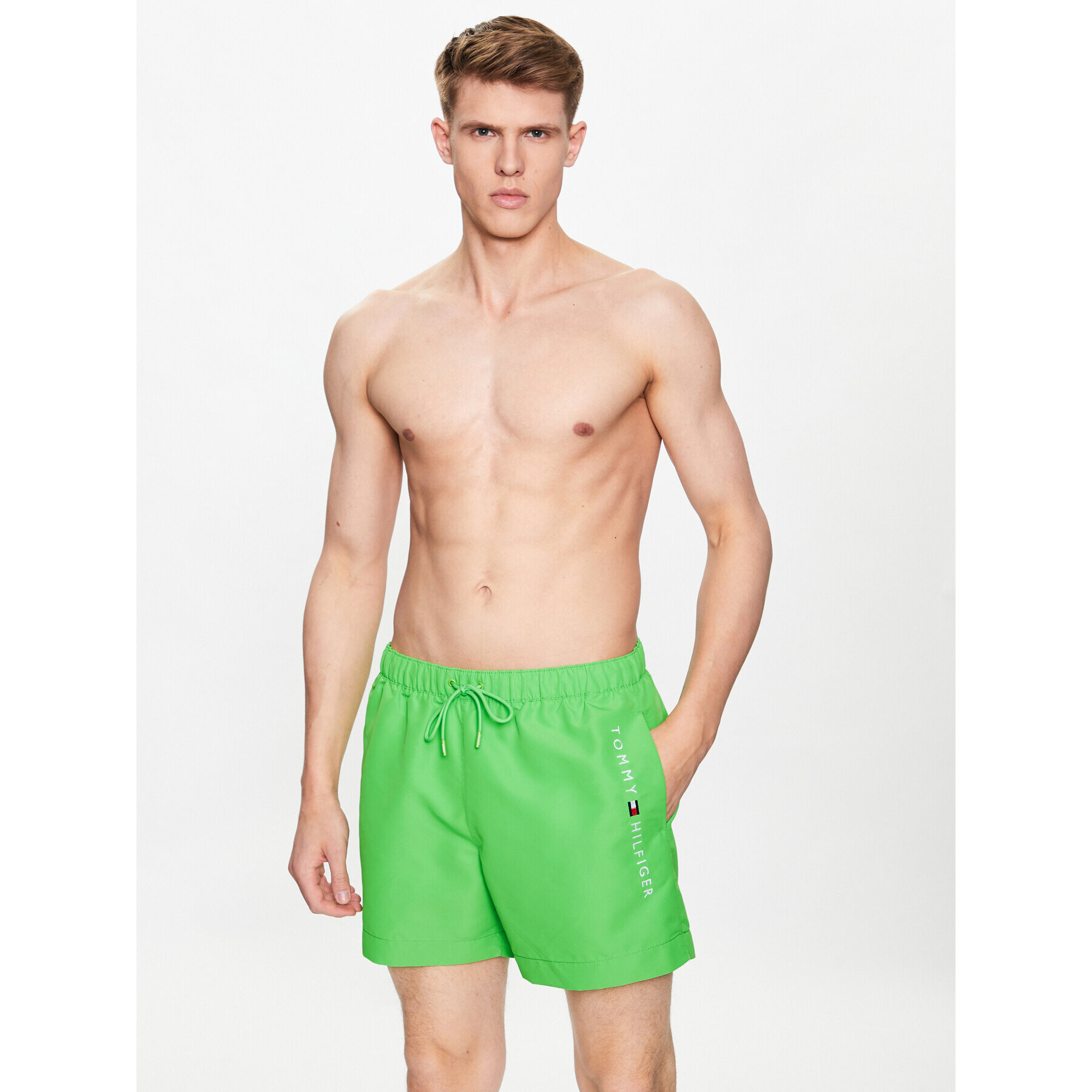 Tommy Hilfiger Pantaloni scurți pentru înot UM0UM02885 Verde Regular Fit - Pled.ro