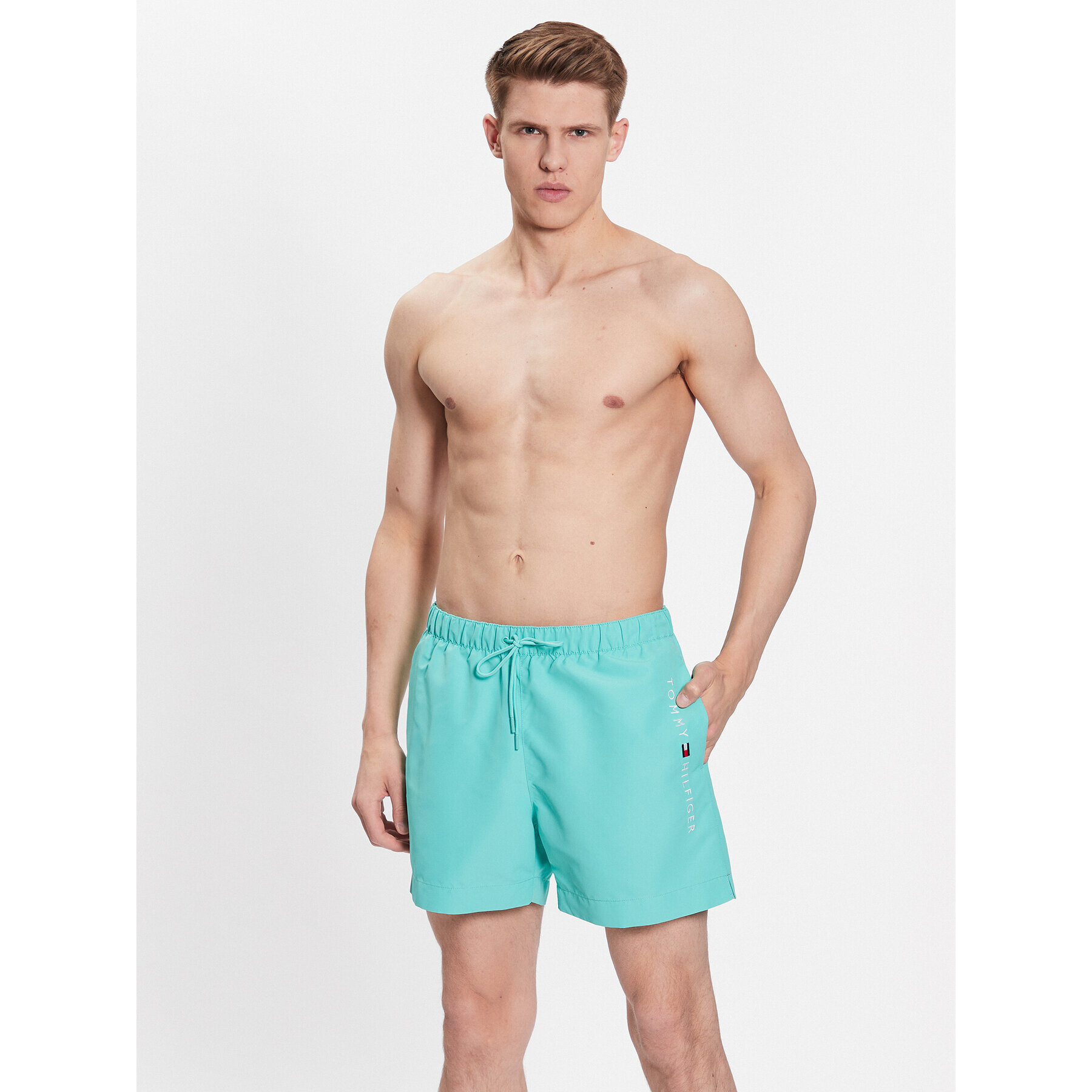 Tommy Hilfiger Pantaloni scurți pentru înot UM0UM02885 Verde Regular Fit - Pled.ro