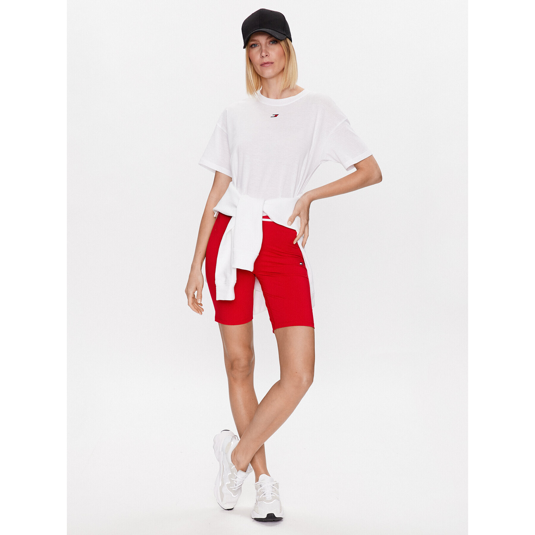 Tommy Hilfiger Pantaloni scurți sport Fitted Tape S10S101704 Roșu Skinny Fit - Pled.ro