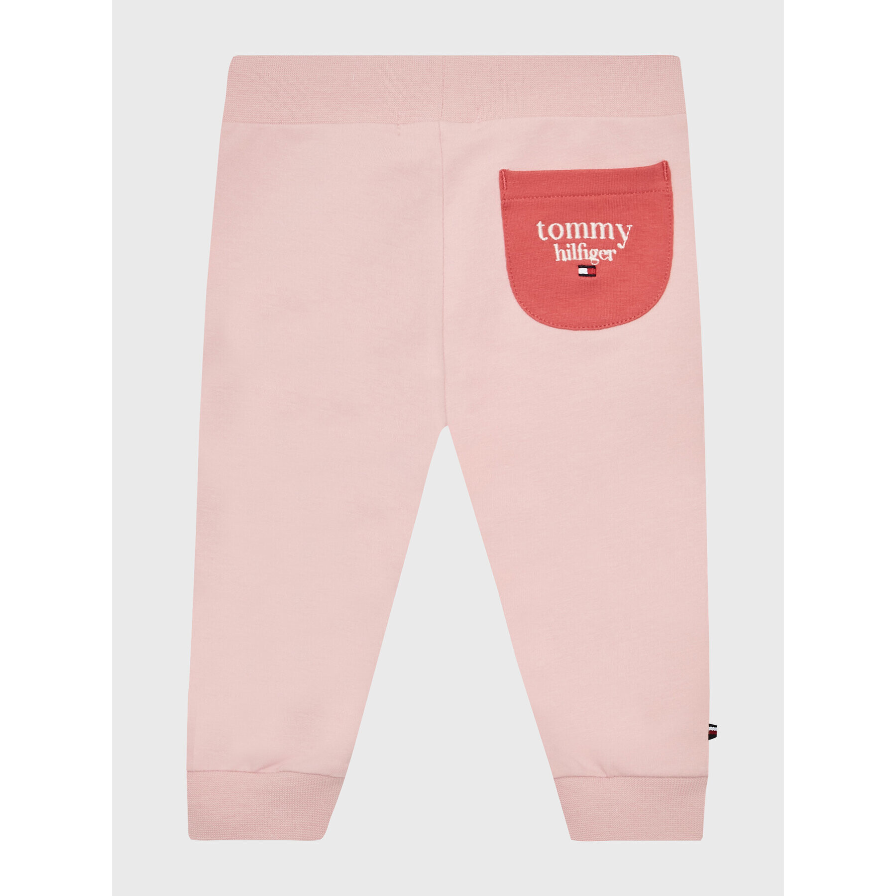 Tommy Hilfiger Pantaloni trening Logo Colorblock KN0KN01516 Roz Regular Fit - Pled.ro