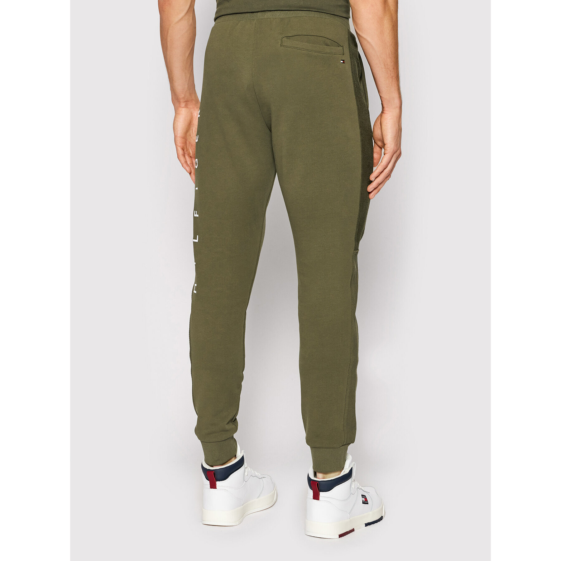 Tommy Hilfiger Pantaloni trening Mono Design MW0MW22154 Verde Regular Fit - Pled.ro