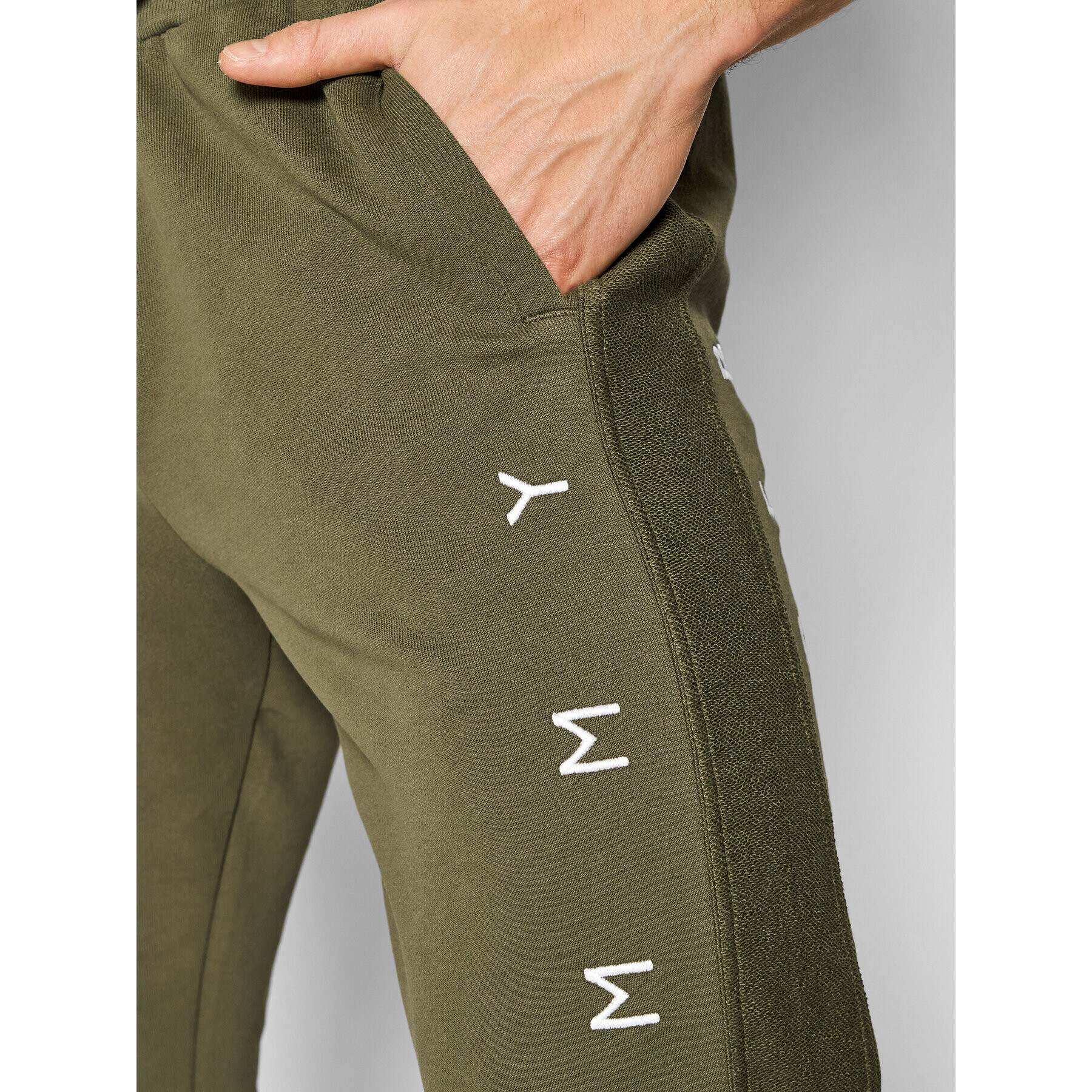 Tommy Hilfiger Pantaloni trening Mono Design MW0MW22154 Verde Regular Fit - Pled.ro